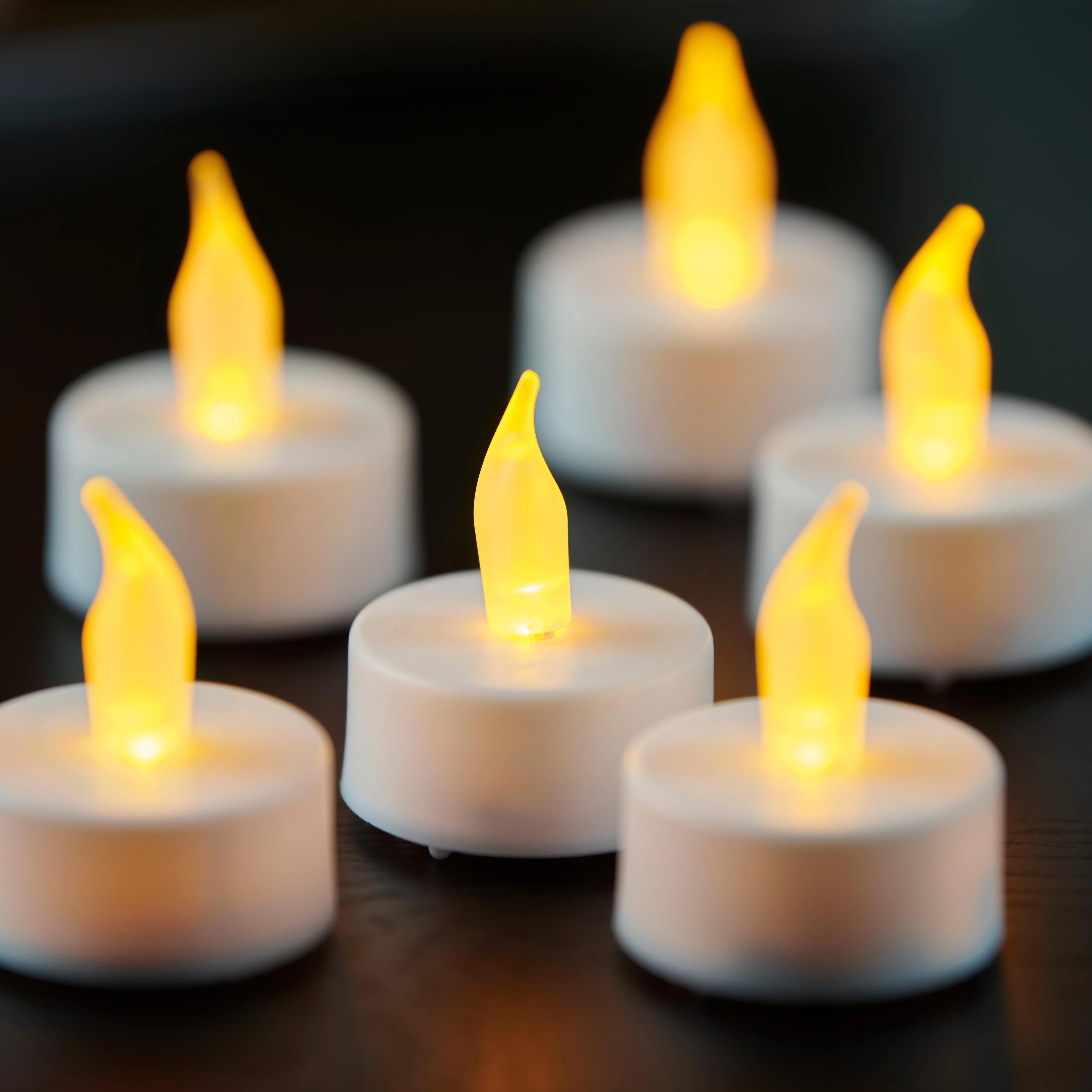 FLAME Led theelicht set van 24 wit, transparantH 17,5 x B 11 x D 10,8 cm - Ø 3,8 cm