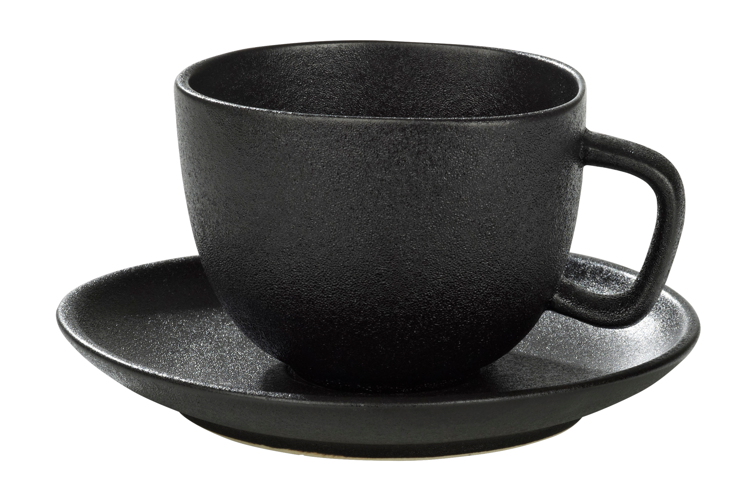 MAGMA Kop & schotel 20 CL zwart - set van 6 H 6 cm - Ø 9 cm