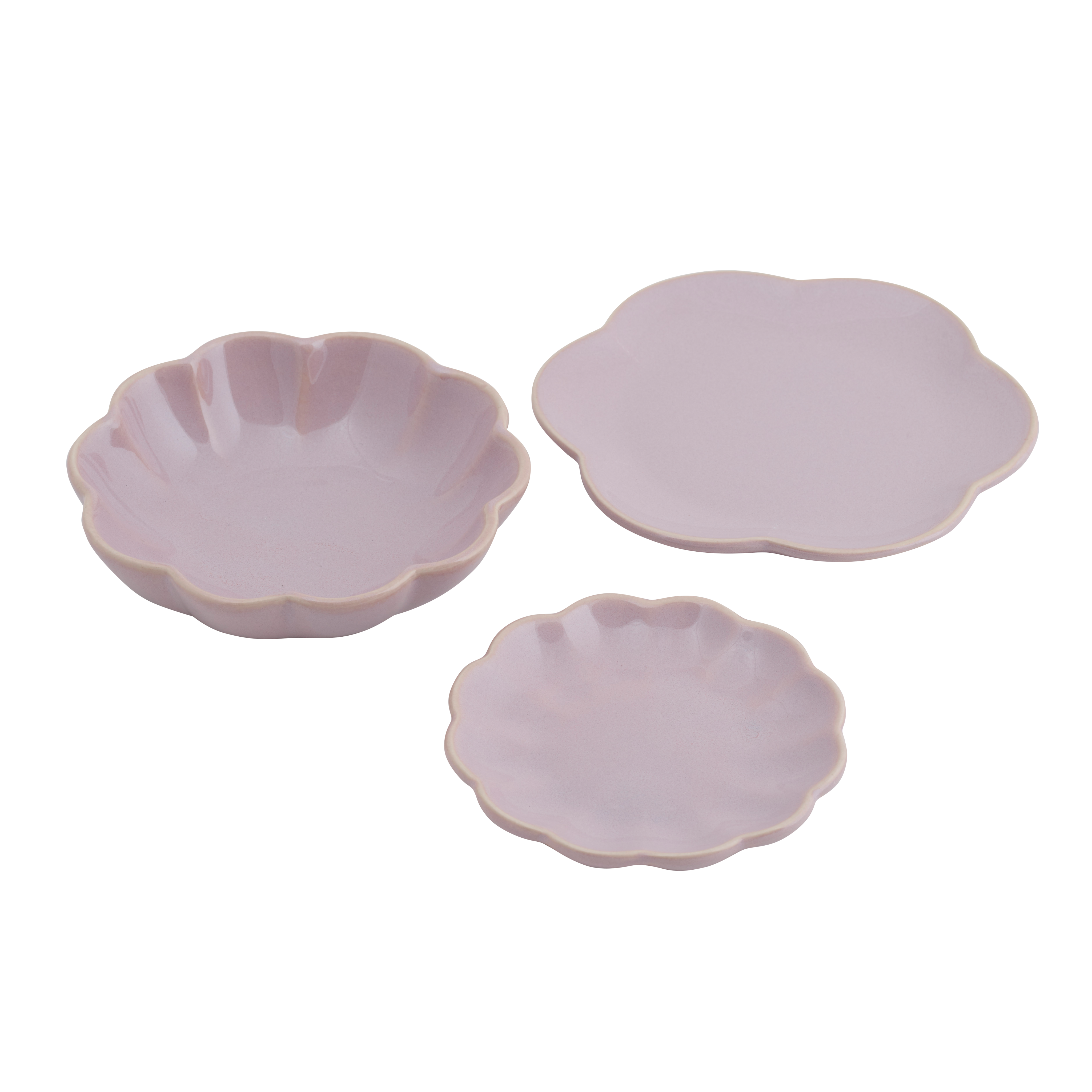 DAHLIA FLOWER Bord lichtpaars - set van 4 Ø 16 cm