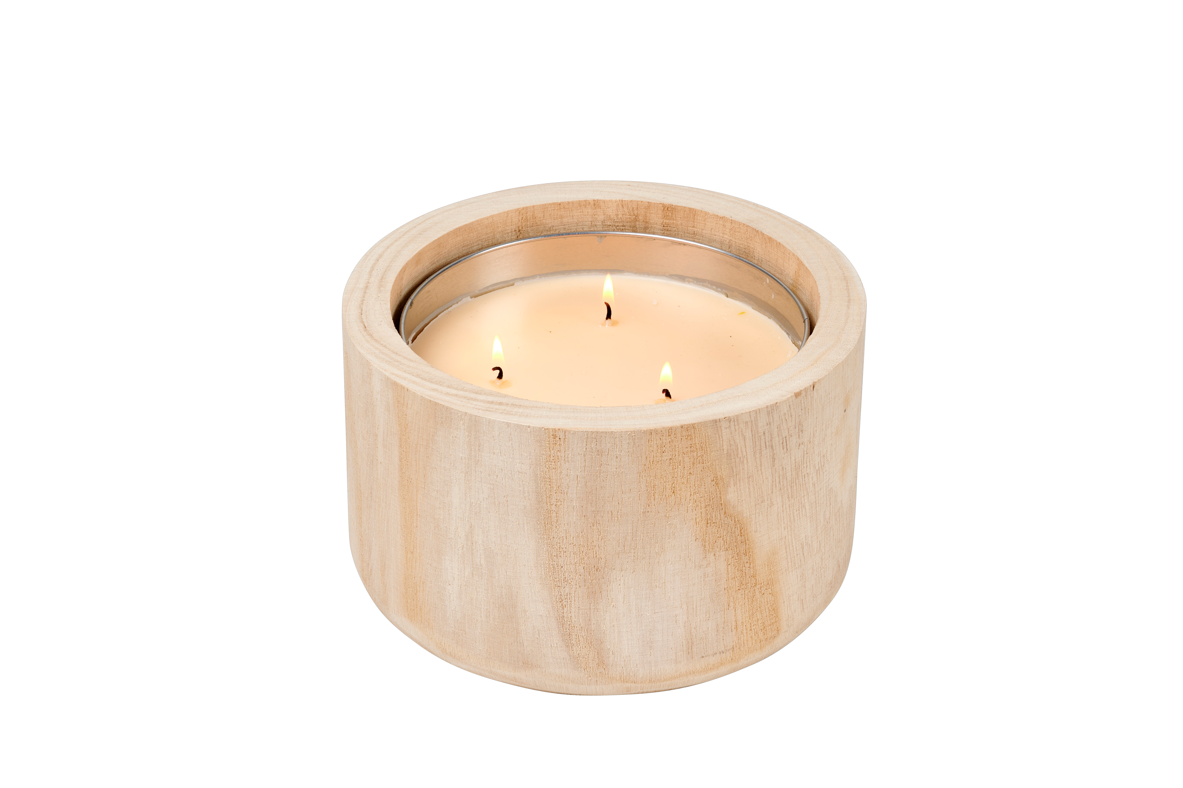 CITRONELLA WOOD Tuinkaars beigeH 12 cm - Ø 19 cm - CASA