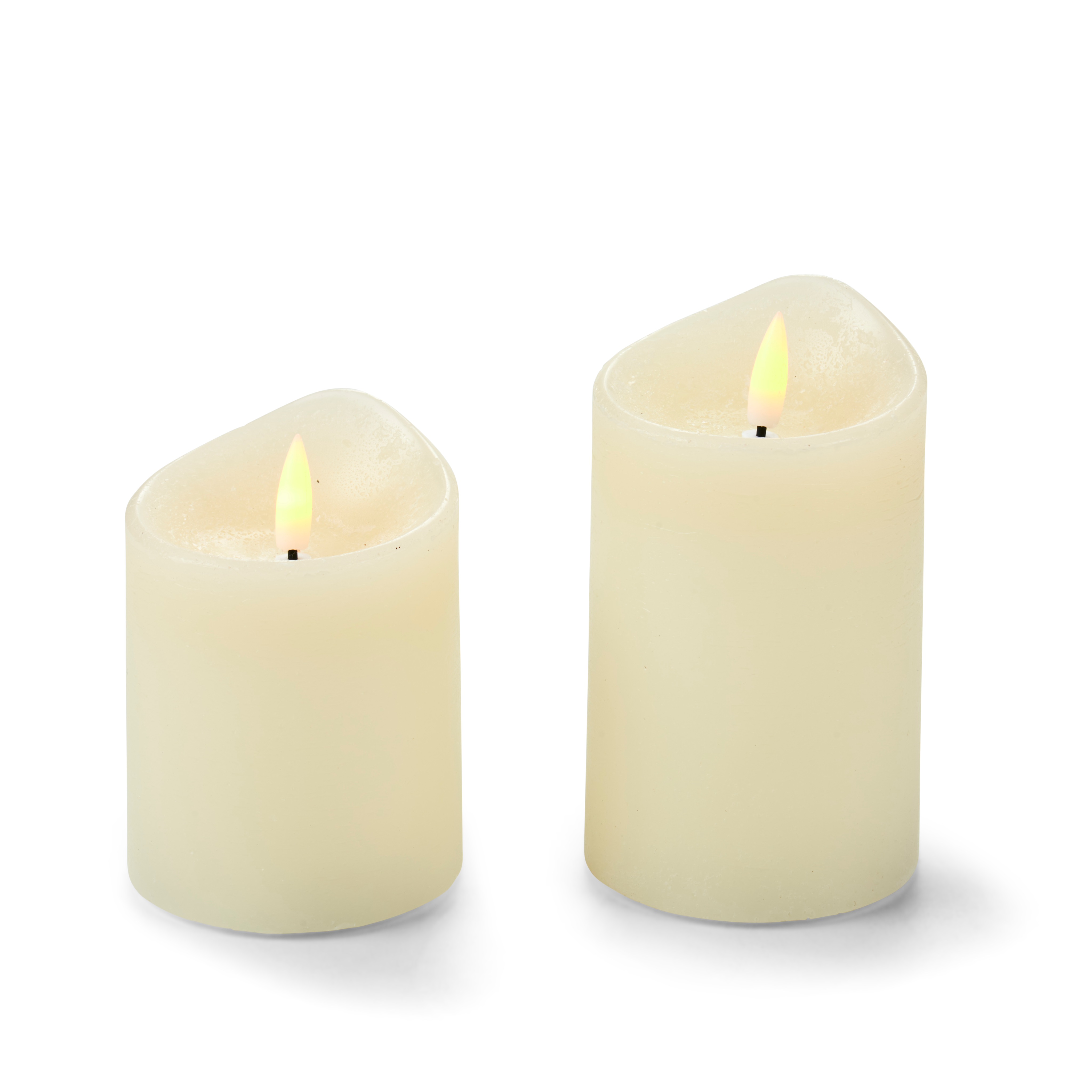 RUSTIC Kaars met led grijsH 10 cm - Ø 7,5 cm