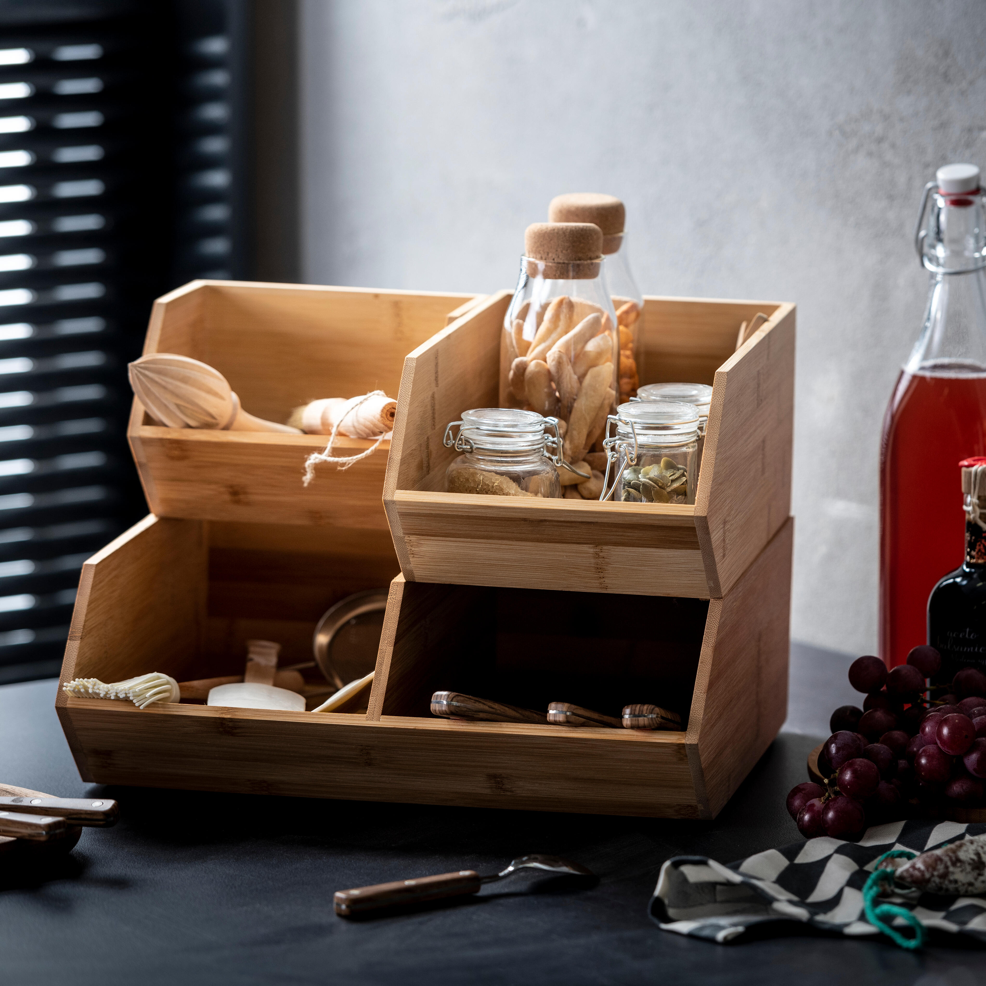 BAMBOO Organiser stapelbaar naturelH 13 x B 17 x D 15,5 cm