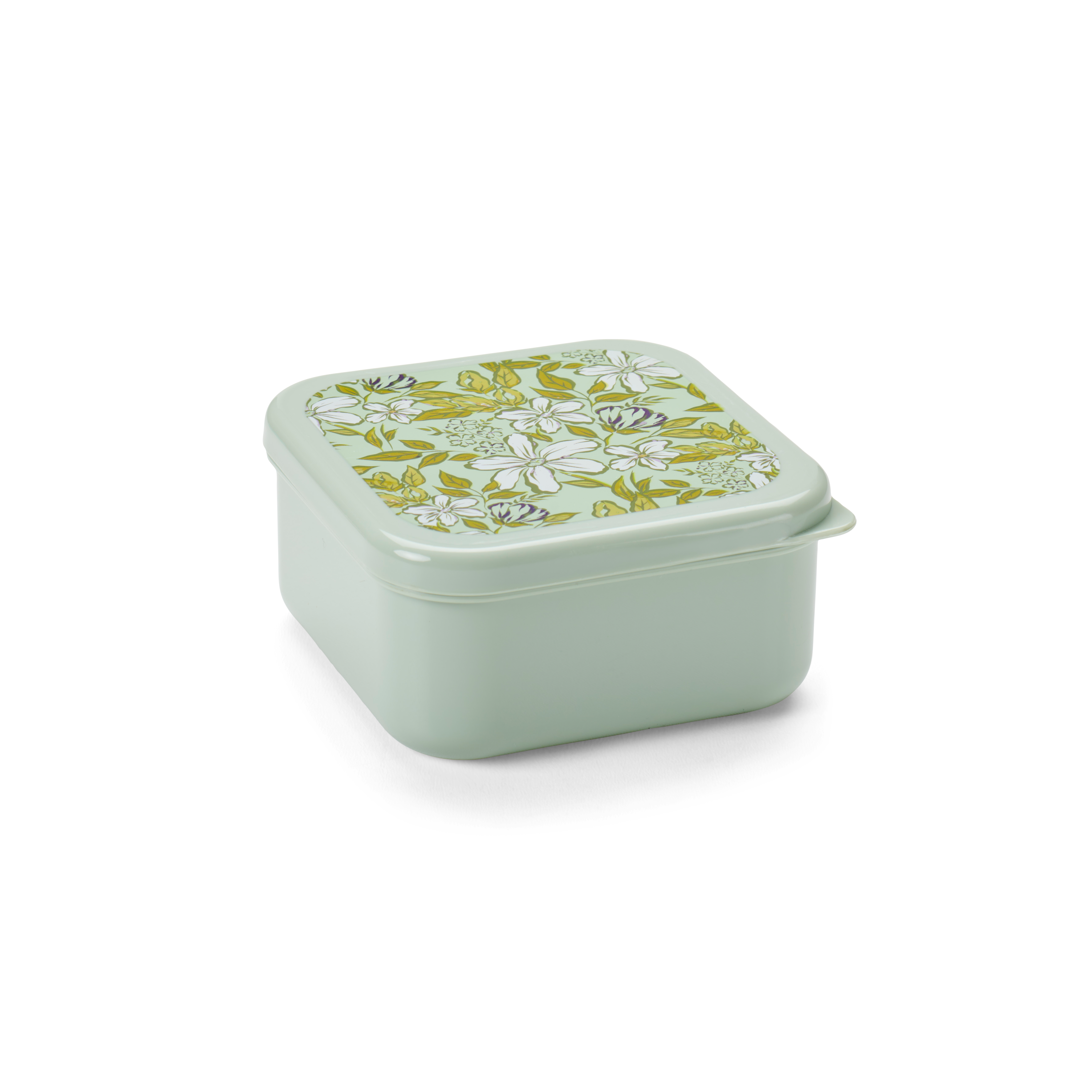 FRESHMOOD Snackdoosjes set van 3 seafoam + print Loulou kleur : seafoamH 4,3 x B 8 x D 8 cm