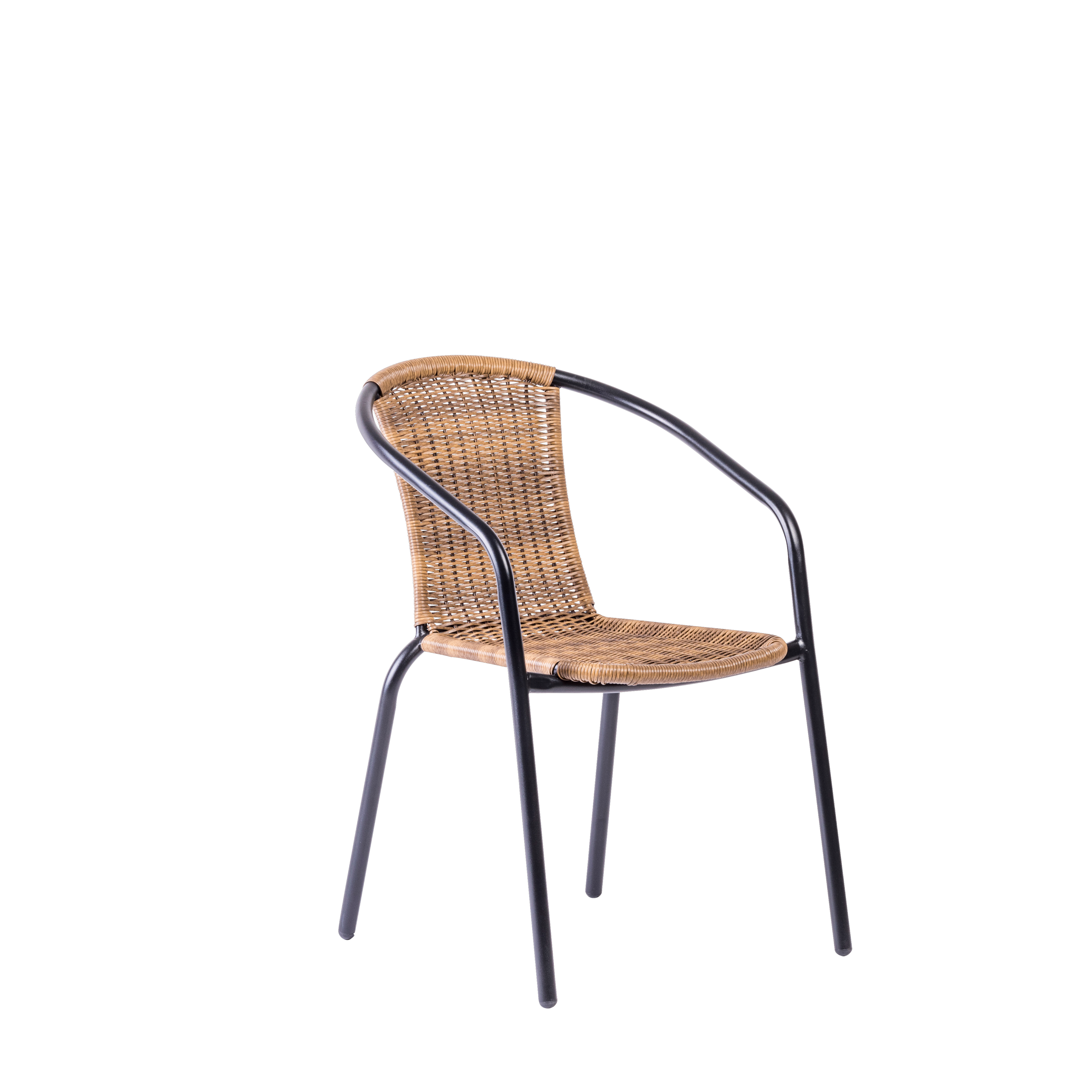 GERONA Stapelstoel zwart, naturelH 77 x B 58 x D 53 cm - CASA