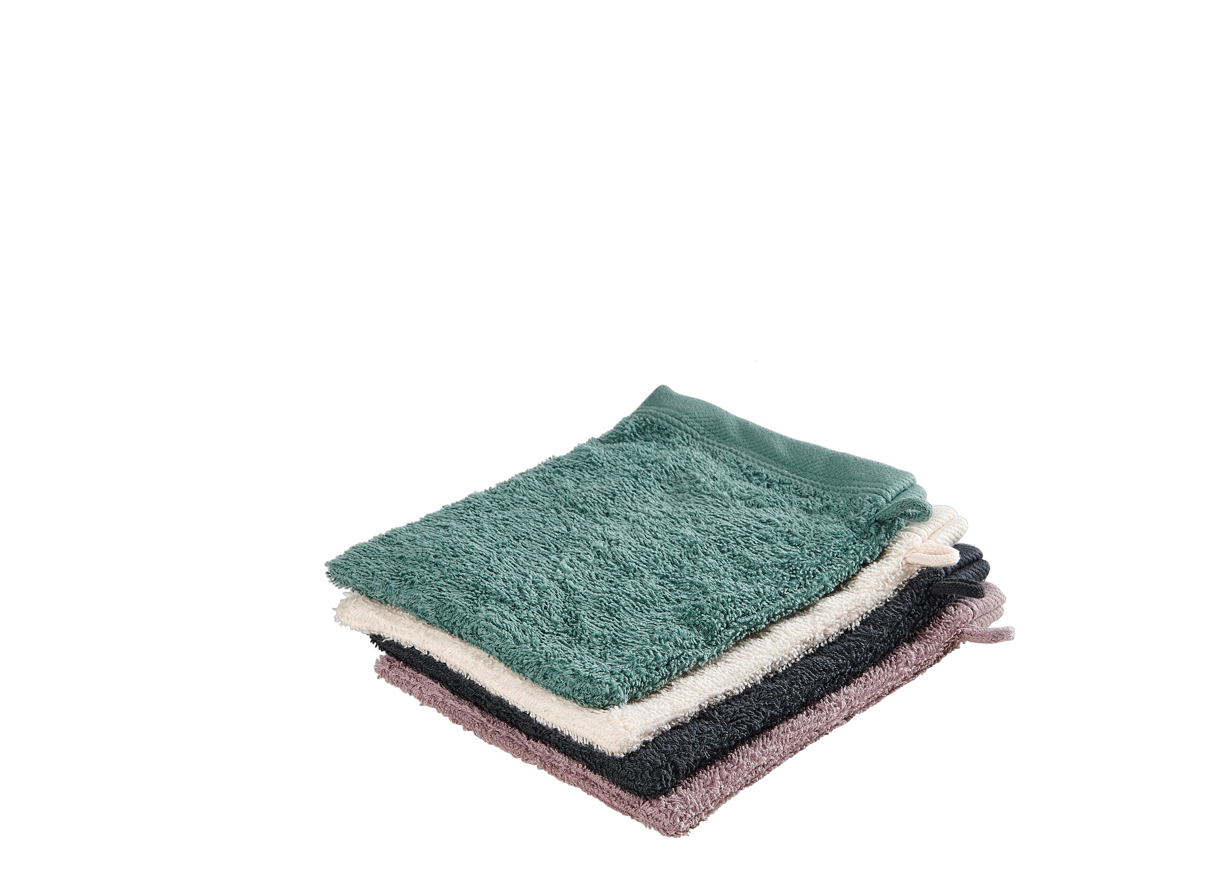 RECYCLE Washandjes set van 2 aquaB 16 x L 21 cm