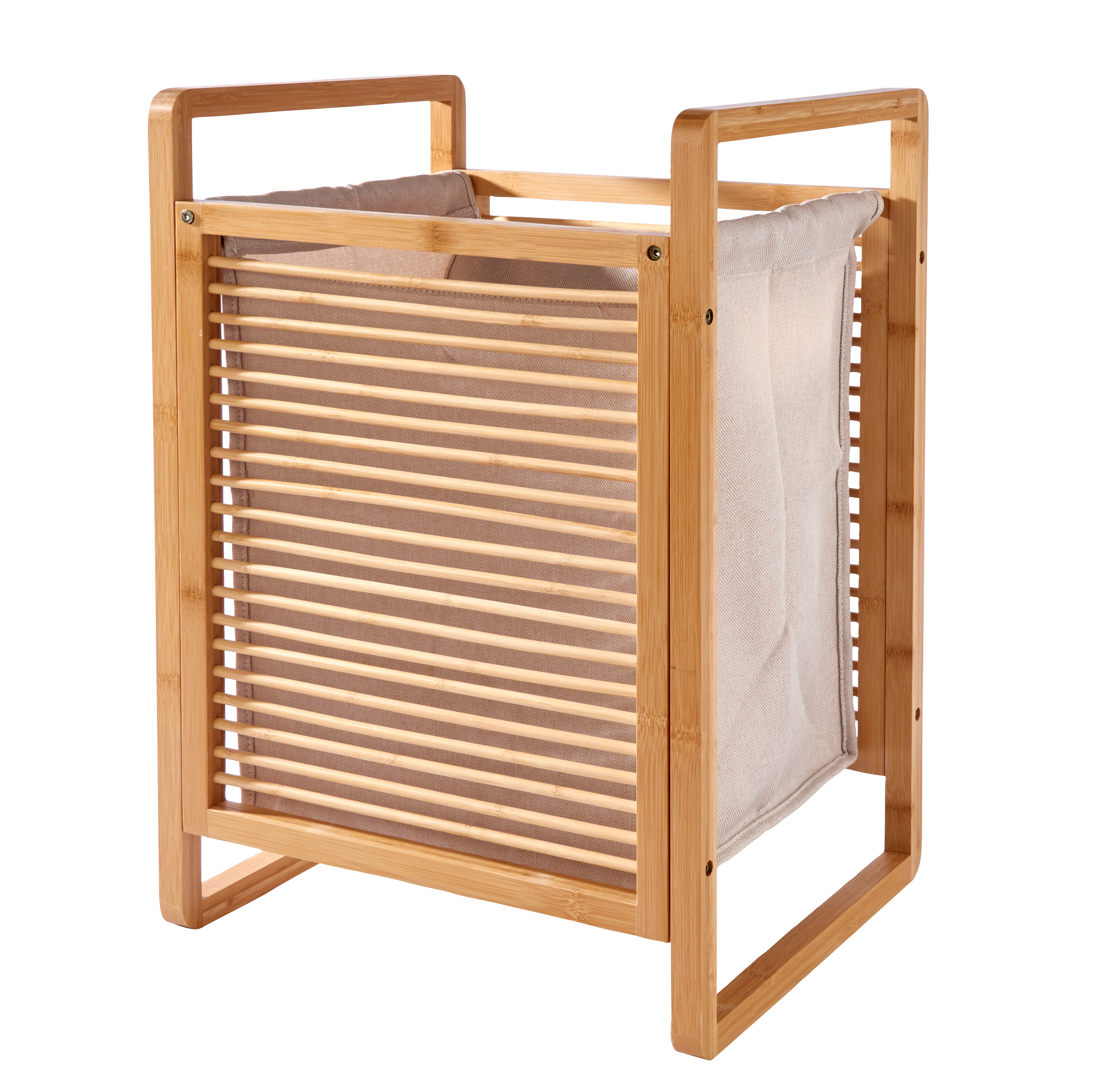 LINOLUX BAMBOE Linnenmand naturelH 60,5 x B 40 x D 35,5 cm