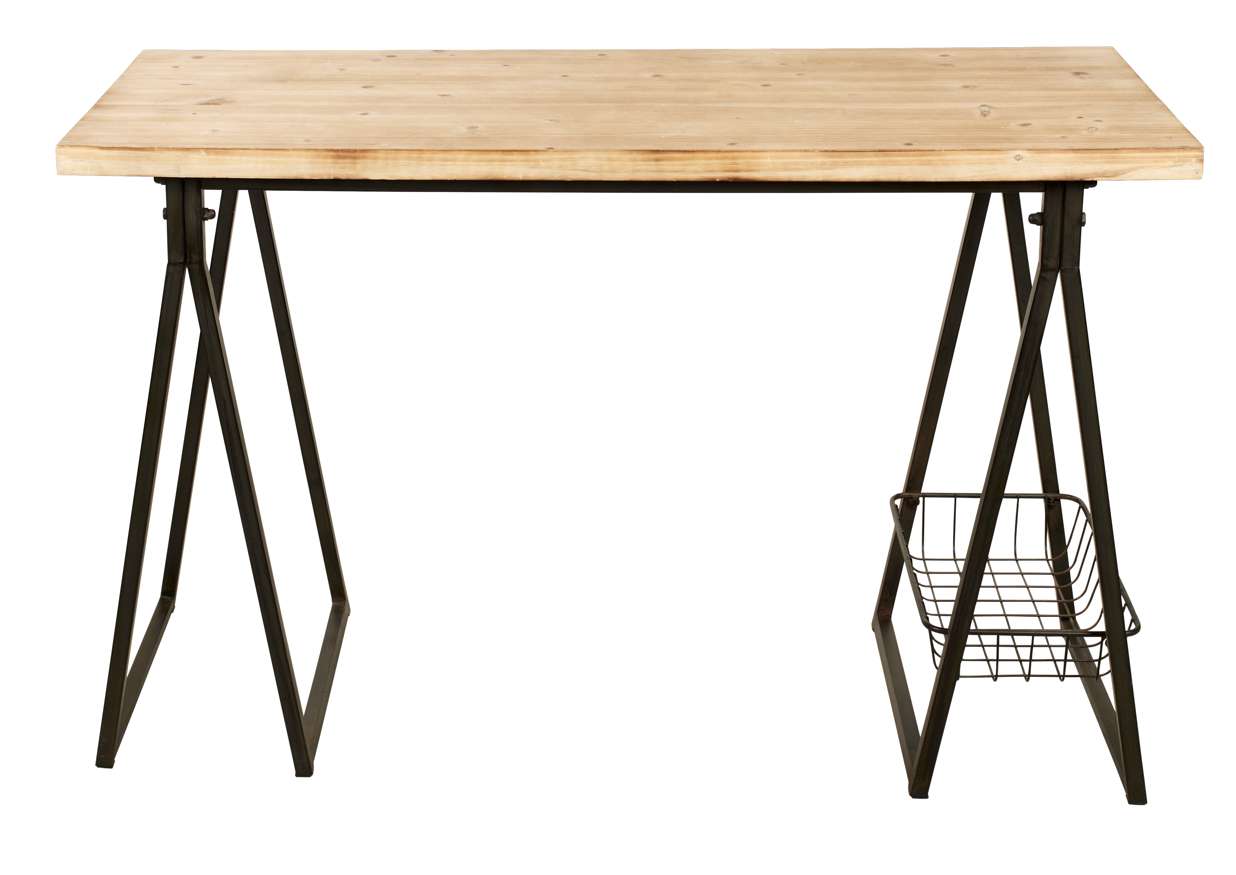 TRETO Bureau zwart, bruinH 75 x B 50 x L 120 cm