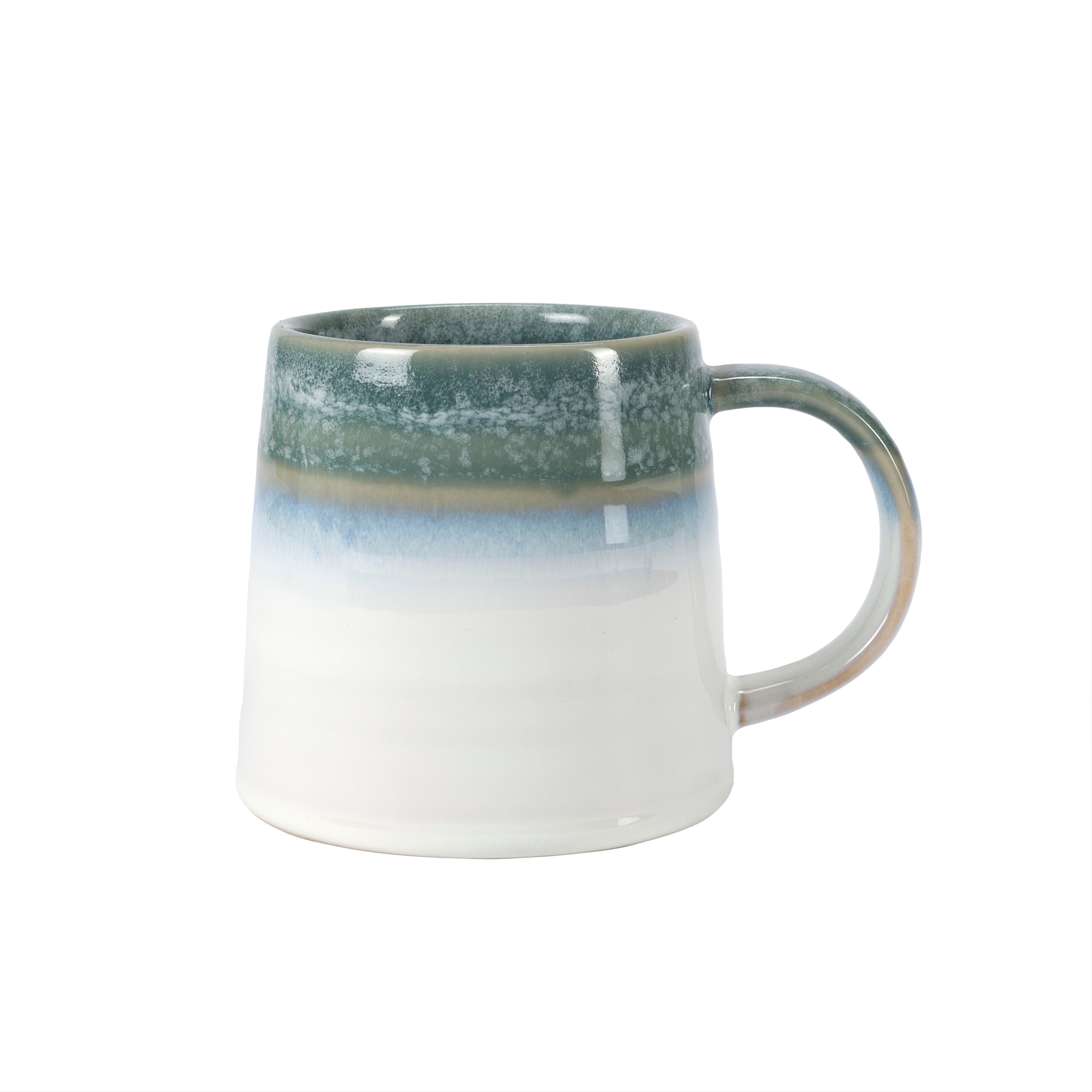 CORA Mok groen, paars - set van 4 H 9,5 cm - Ø 13 cm