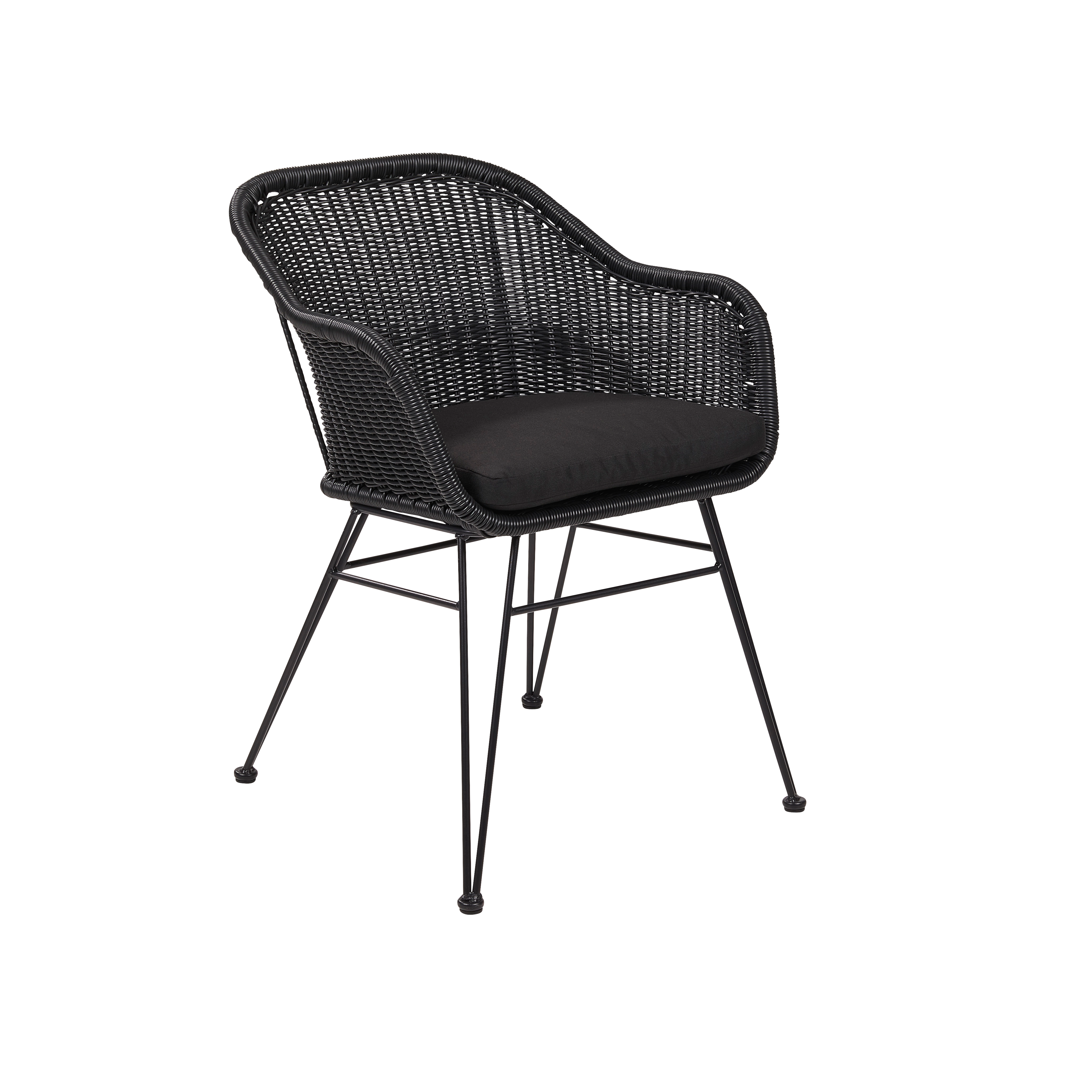 VIENNA Eetkamerstoel kuip zwartH 78 x B 57 x D 61 cm