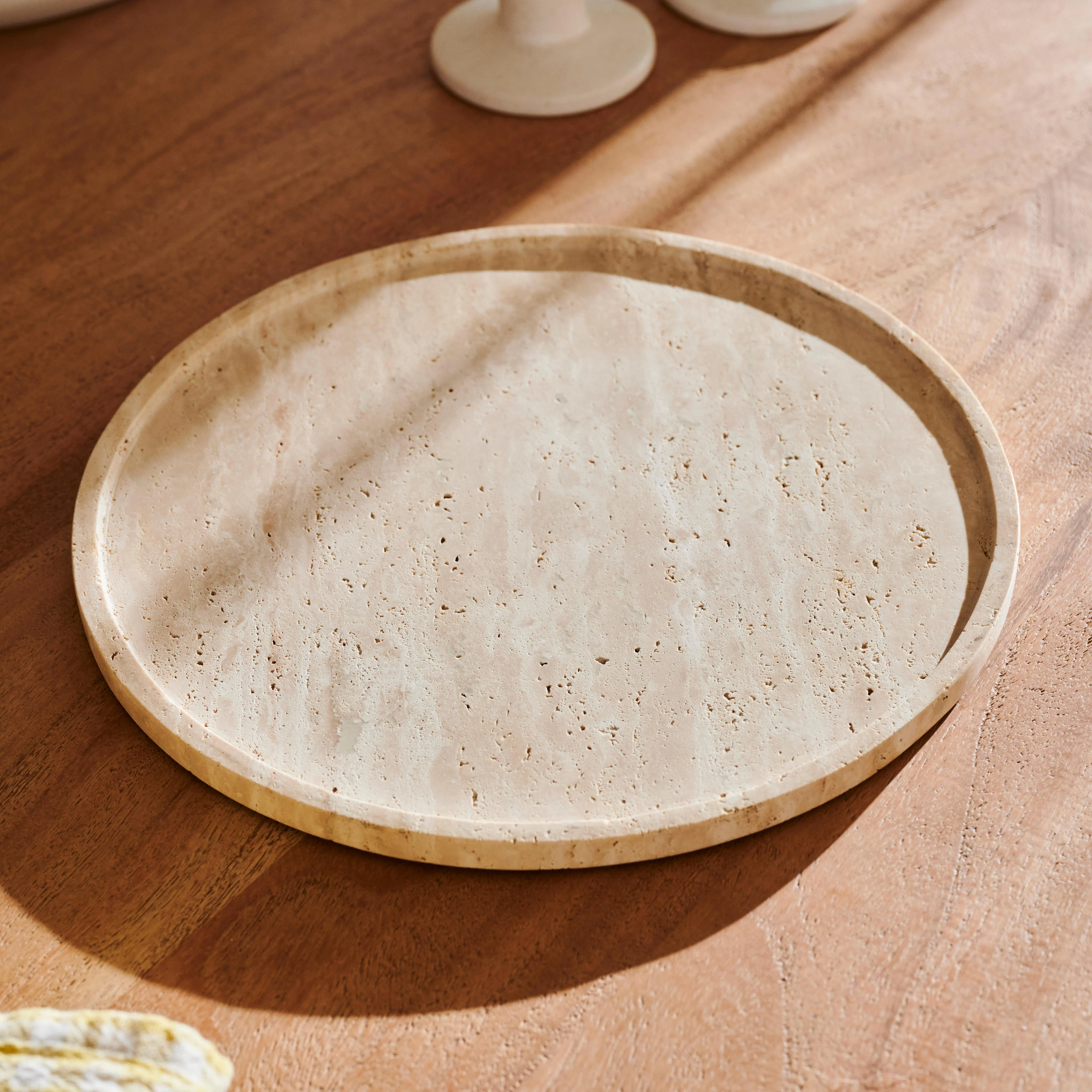 TRAVI Presenteerschaal naturelH 1,2 cm - Ø 27,5 cm