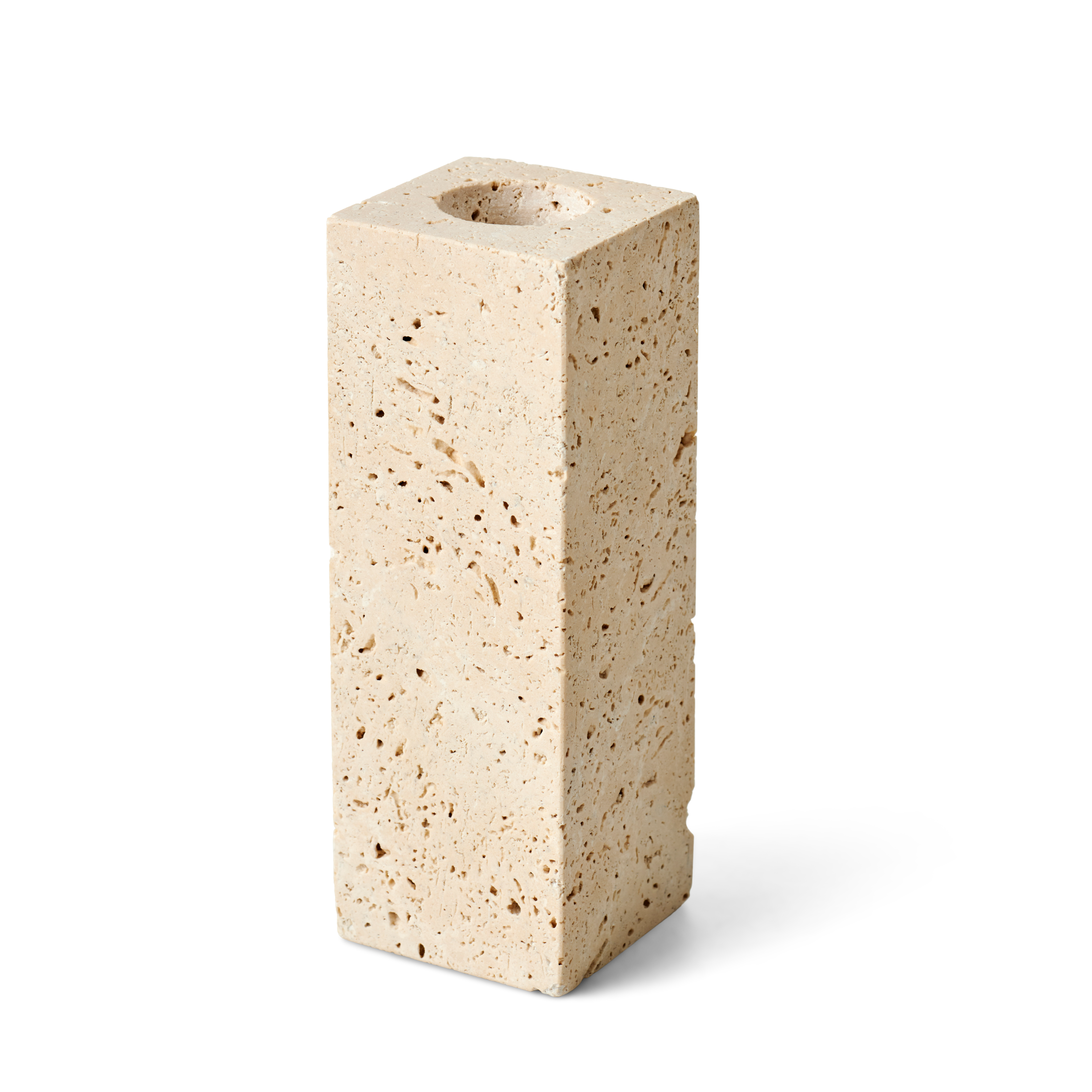 TRAVERTIN Kaarsenhouder naturelH 11,5 x B 4 x D 4 cm
