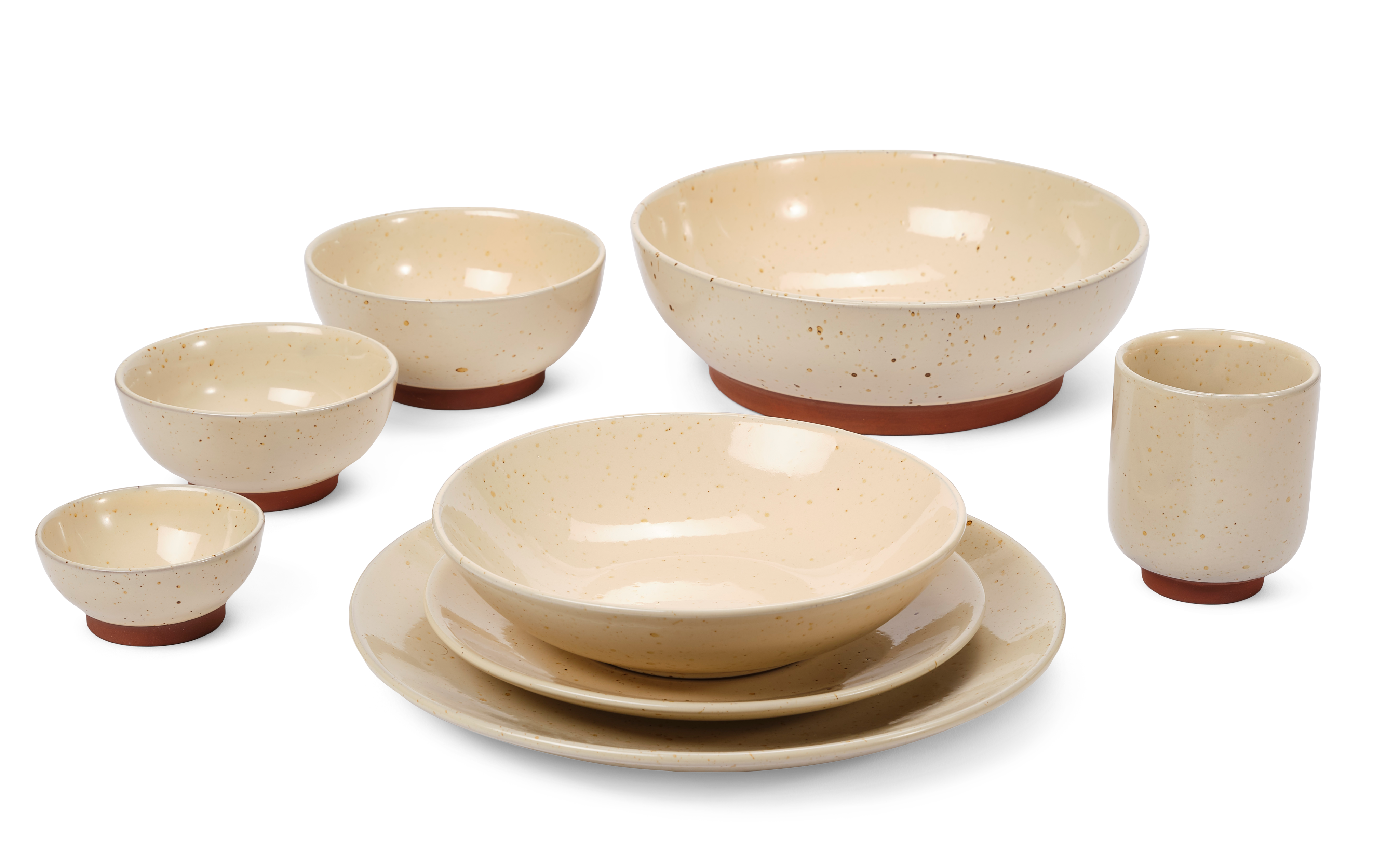TERRA Bord beige - set van 4 Ø 27 cm