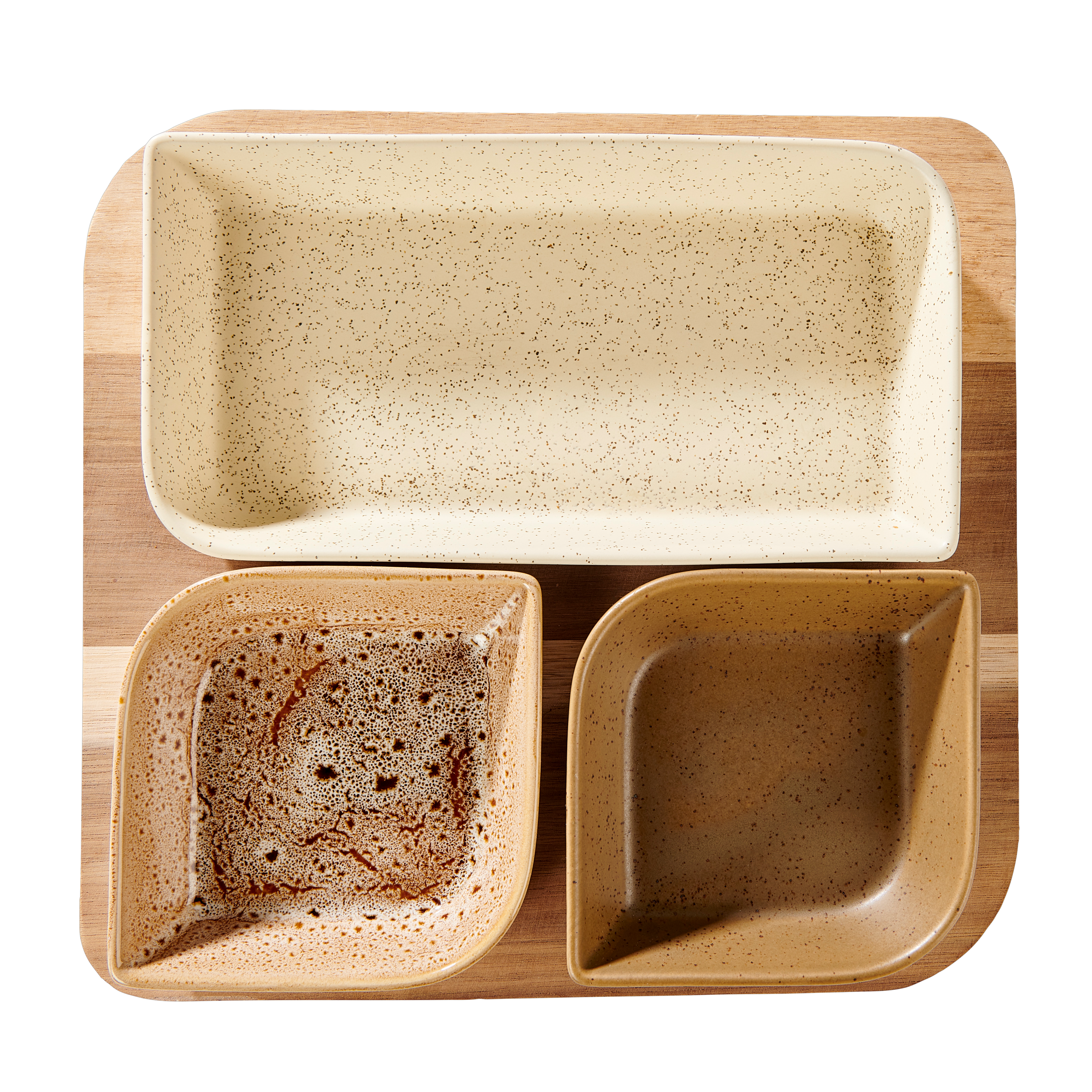 MAKSU Tapaset vierkant 4-delig bruin, naturel, olijfgroen, zandH 4,5 x B 28 x D 28 cm