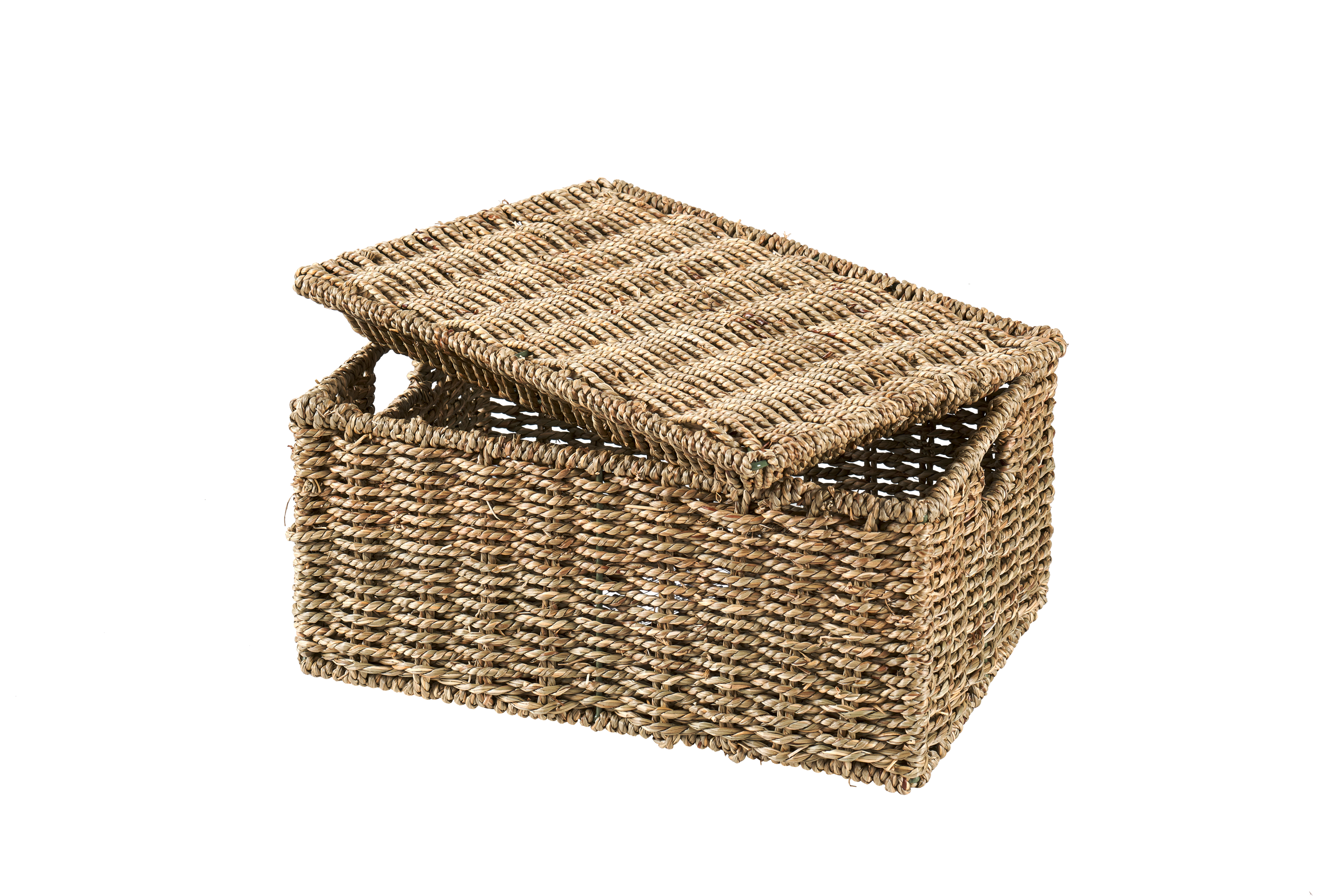 SEAGRASS Opbergmand M met deksel naturelH 19,5 x B 36 x D 25 cm