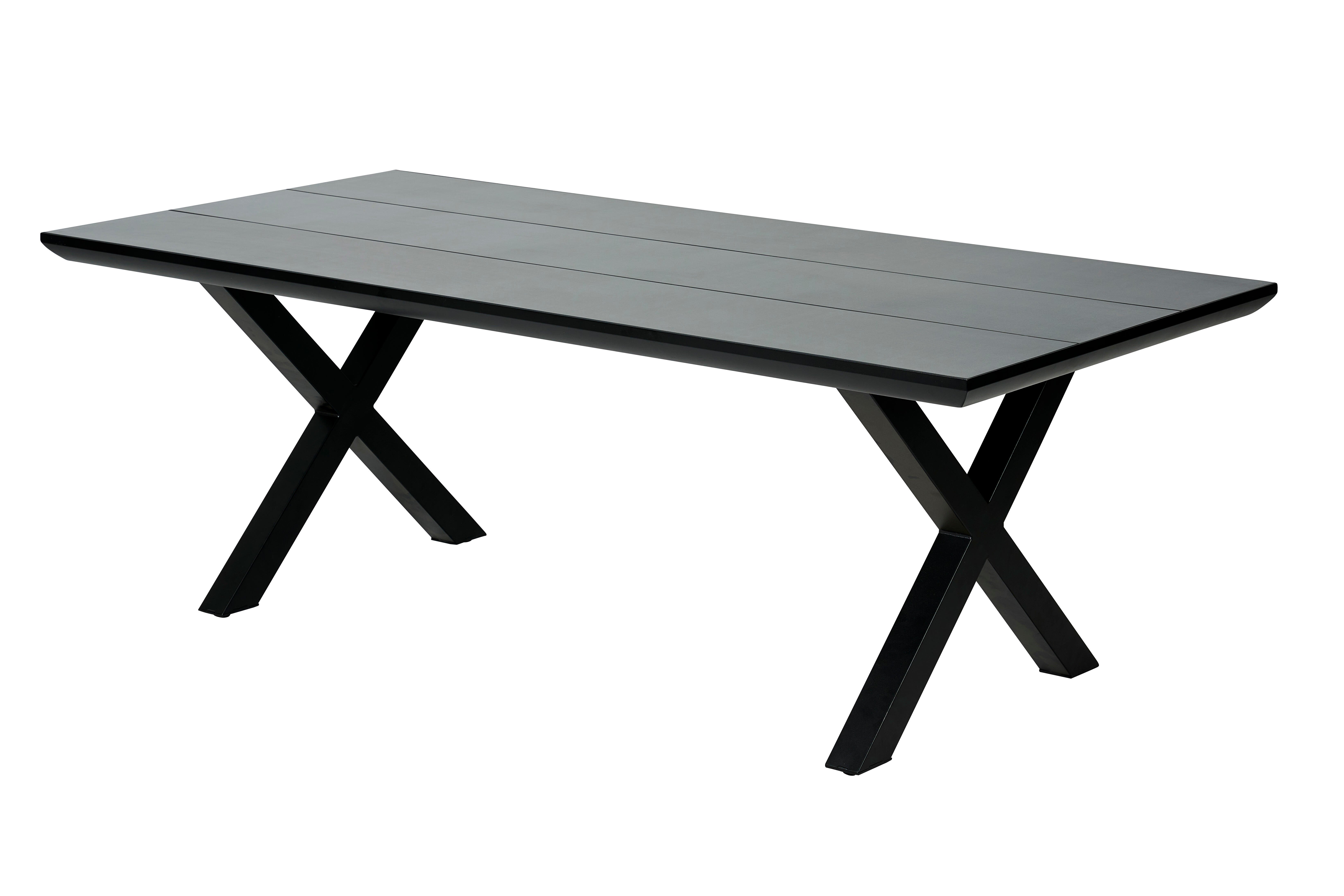 FORMAX Tuintafel met X-poten zwartH 5,8 x B 101 x L 216 cm