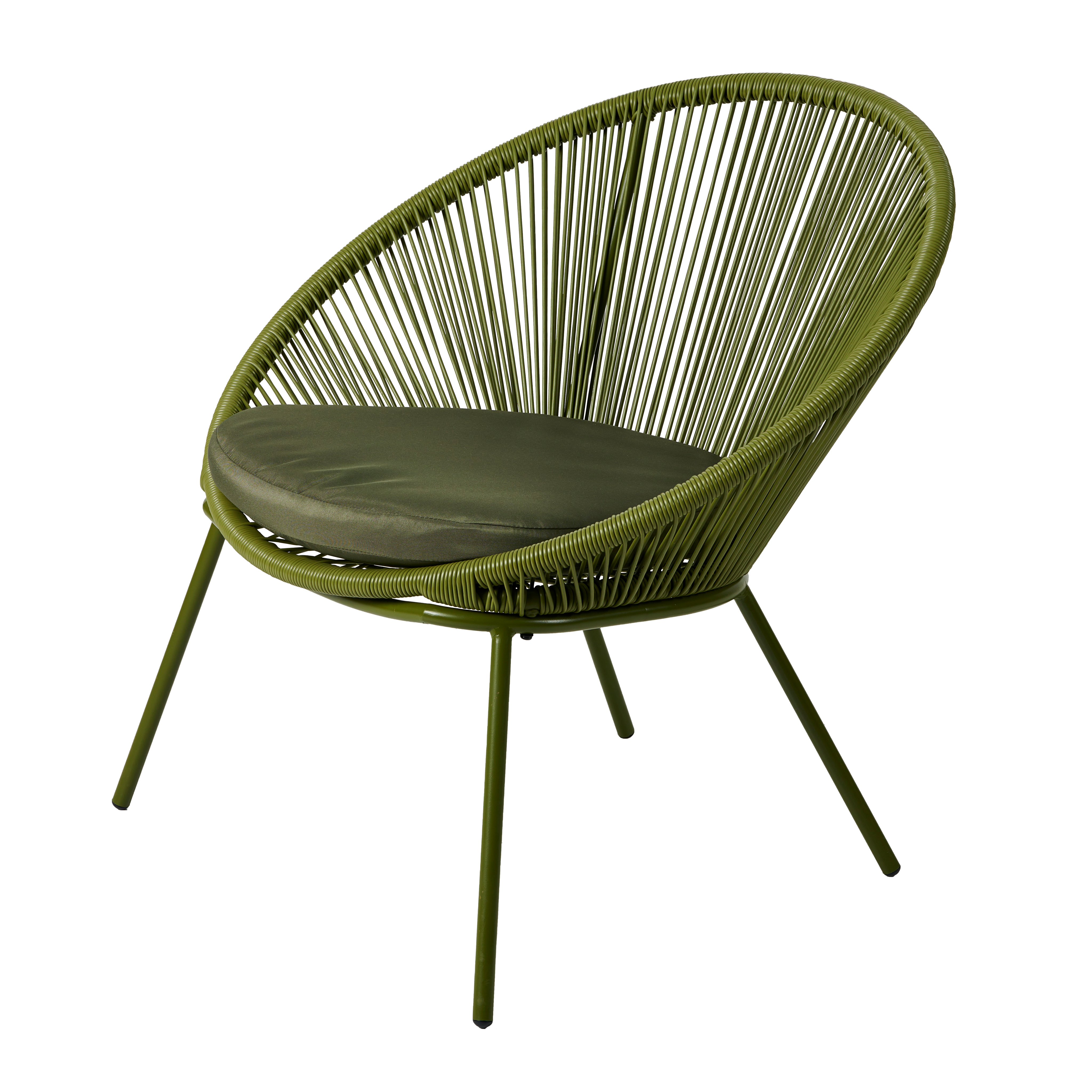 PAPAYO Lounge stoel met kussen groenH 76 x B 78 x D 68 cm - CASA