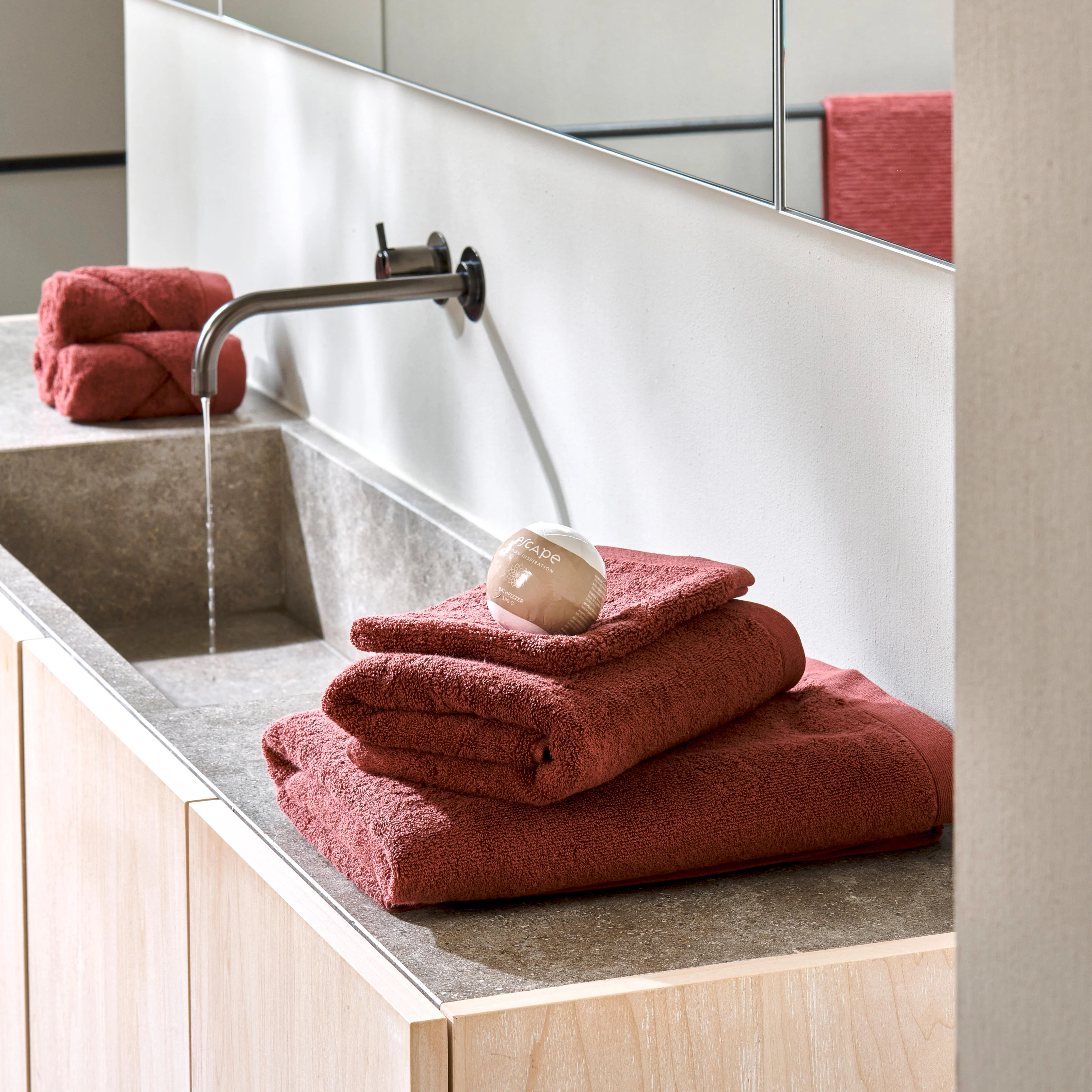 B-LUX Washandjes set van 2 roodB 15 x L 21 cm