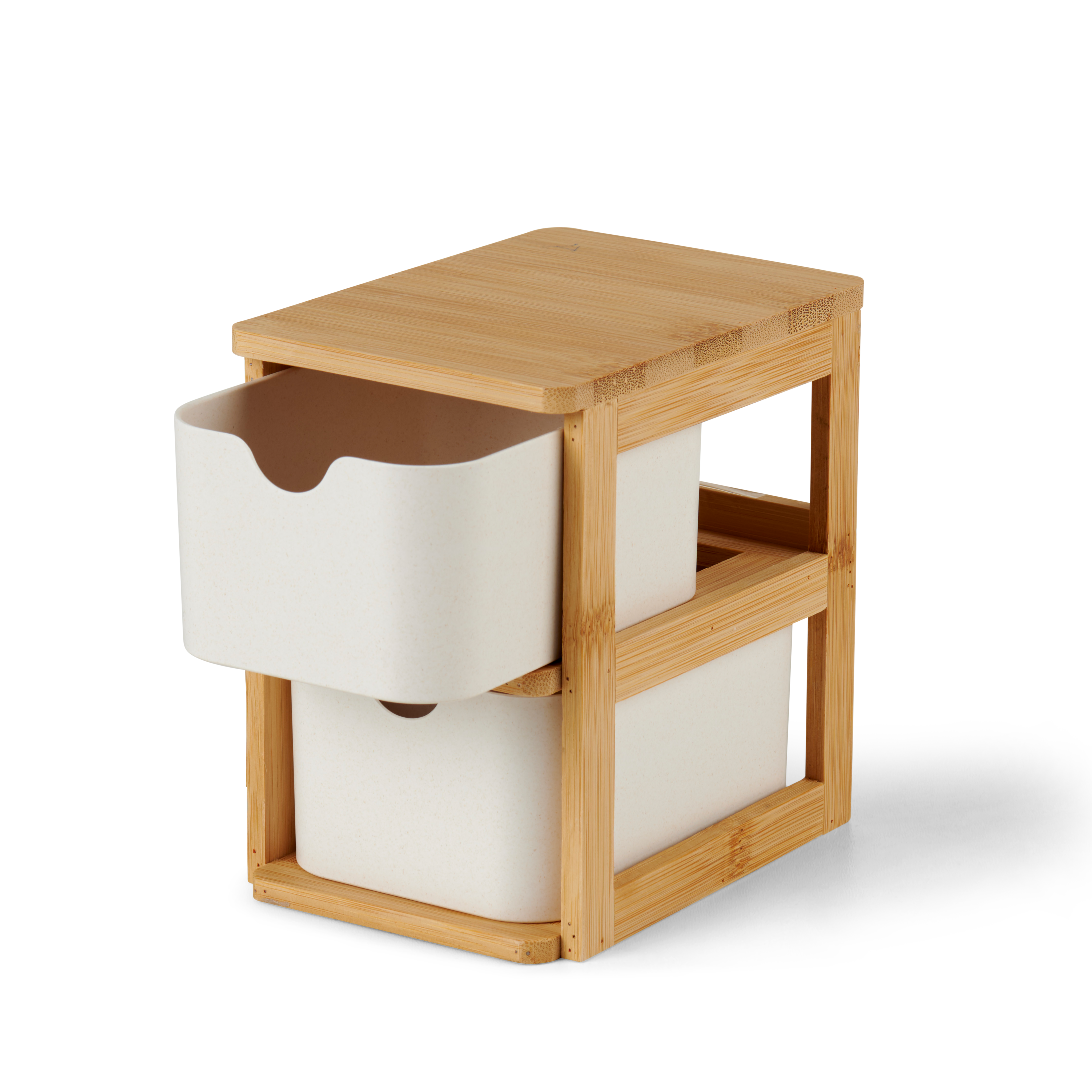KONDO Organiser 2 lades wit, naturelH 15 x B 10,5 x D 14,8 cm