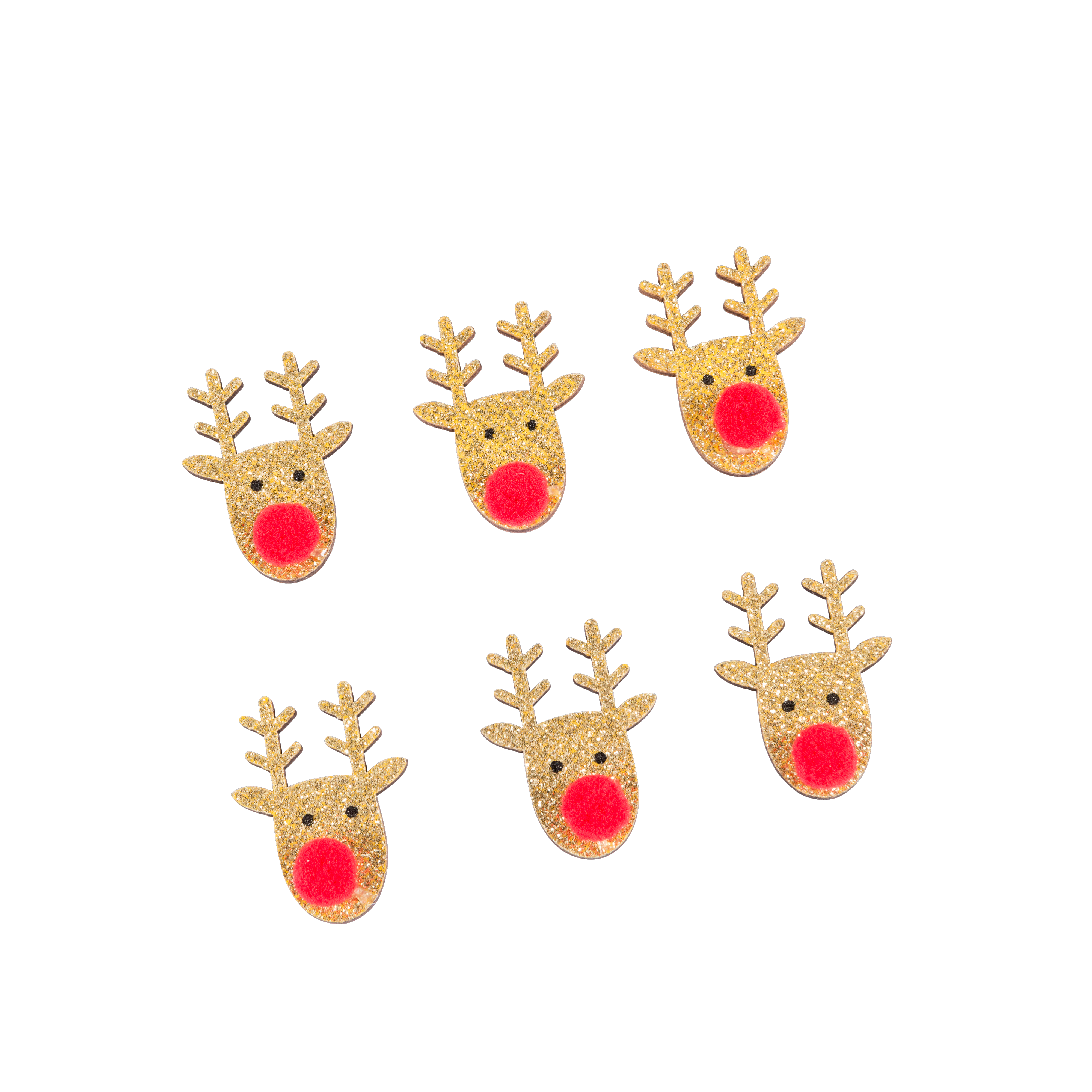 NOSY Strooidecoratie set van 6 rood, naturelH 4 x B 3 cm