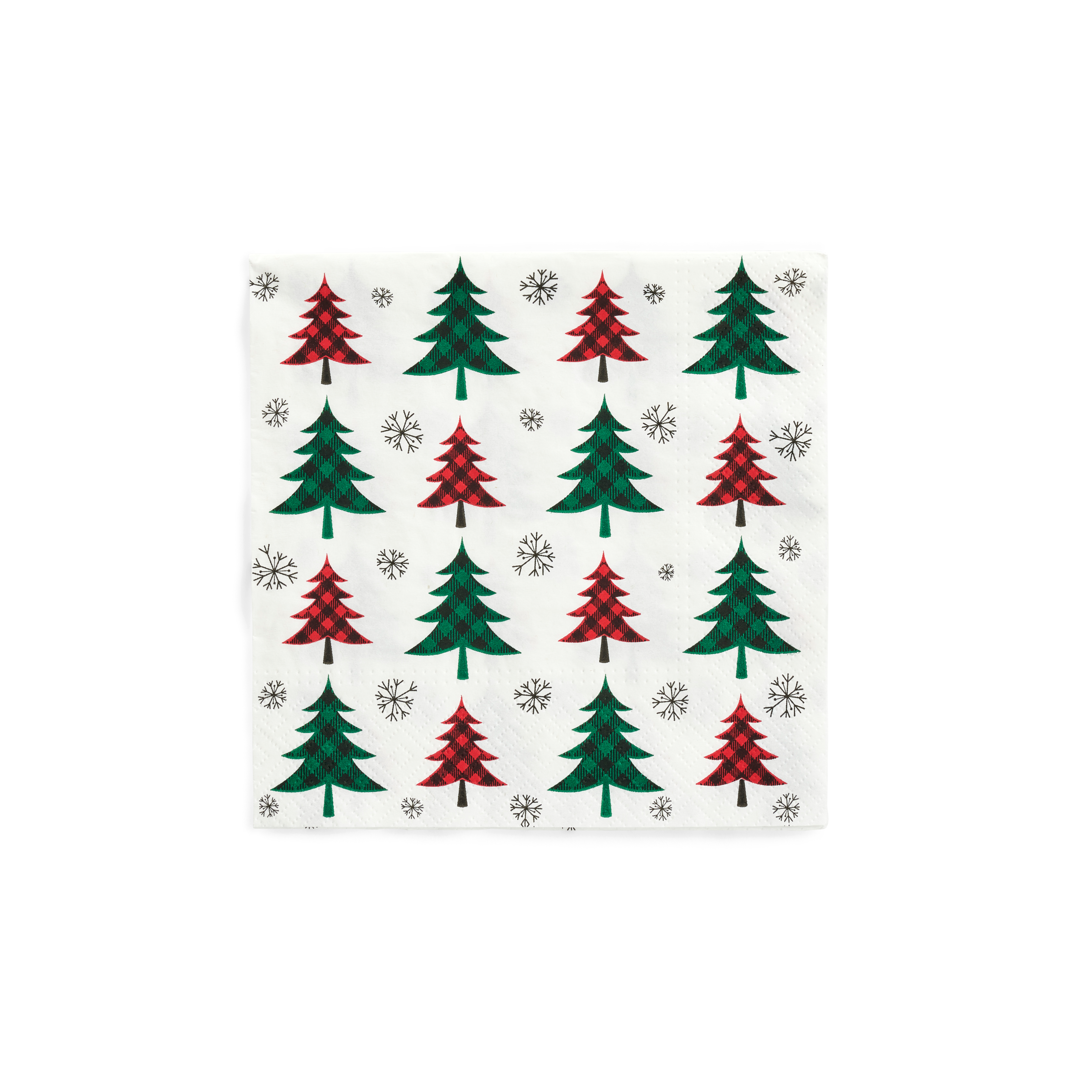 TREE CHECK Set van 20 servetten multicolorB 33 x L 33 cm