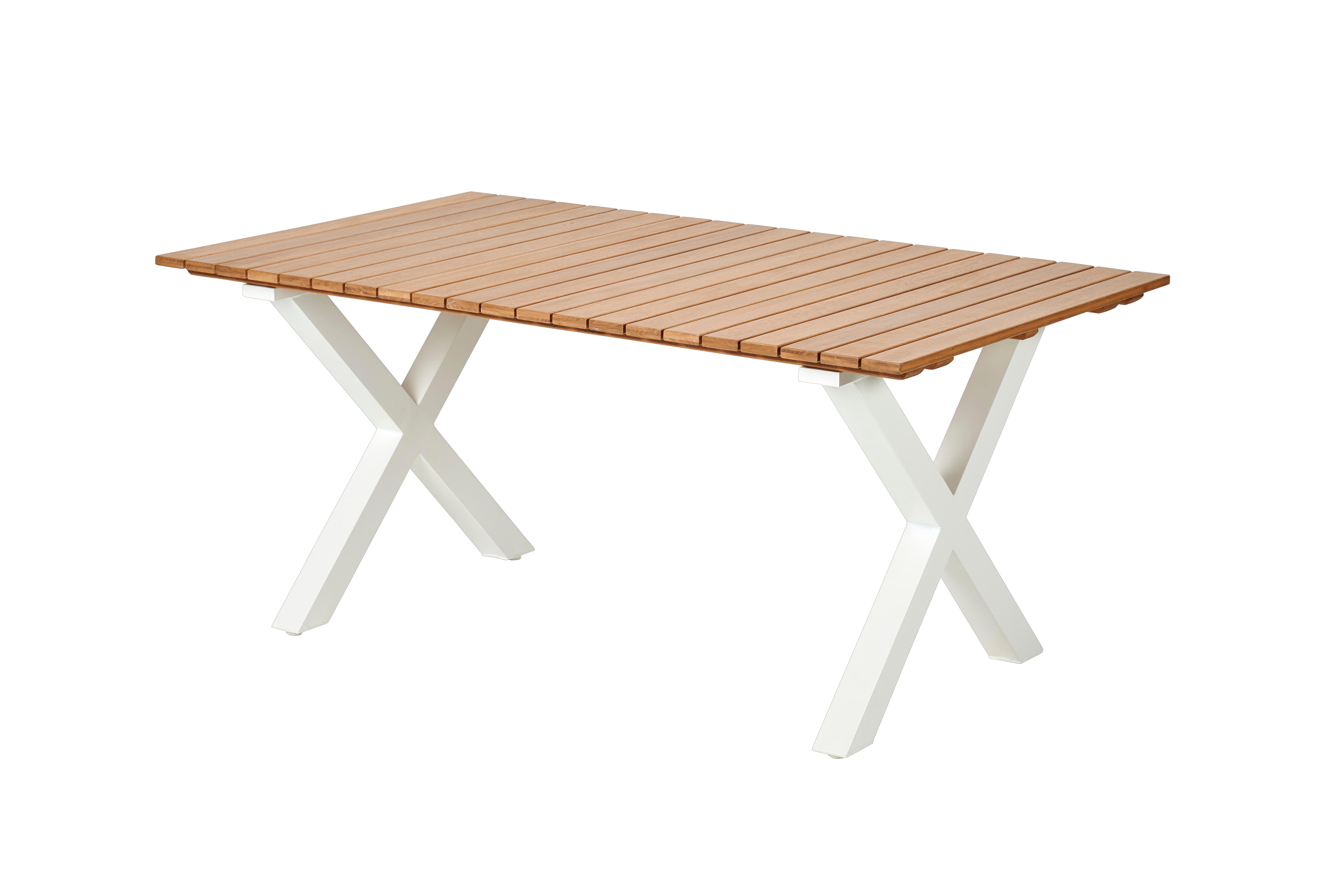 FORMAX Tuintafel met X-poten naturel/witH 5,8 x B 101 x L 160 cm