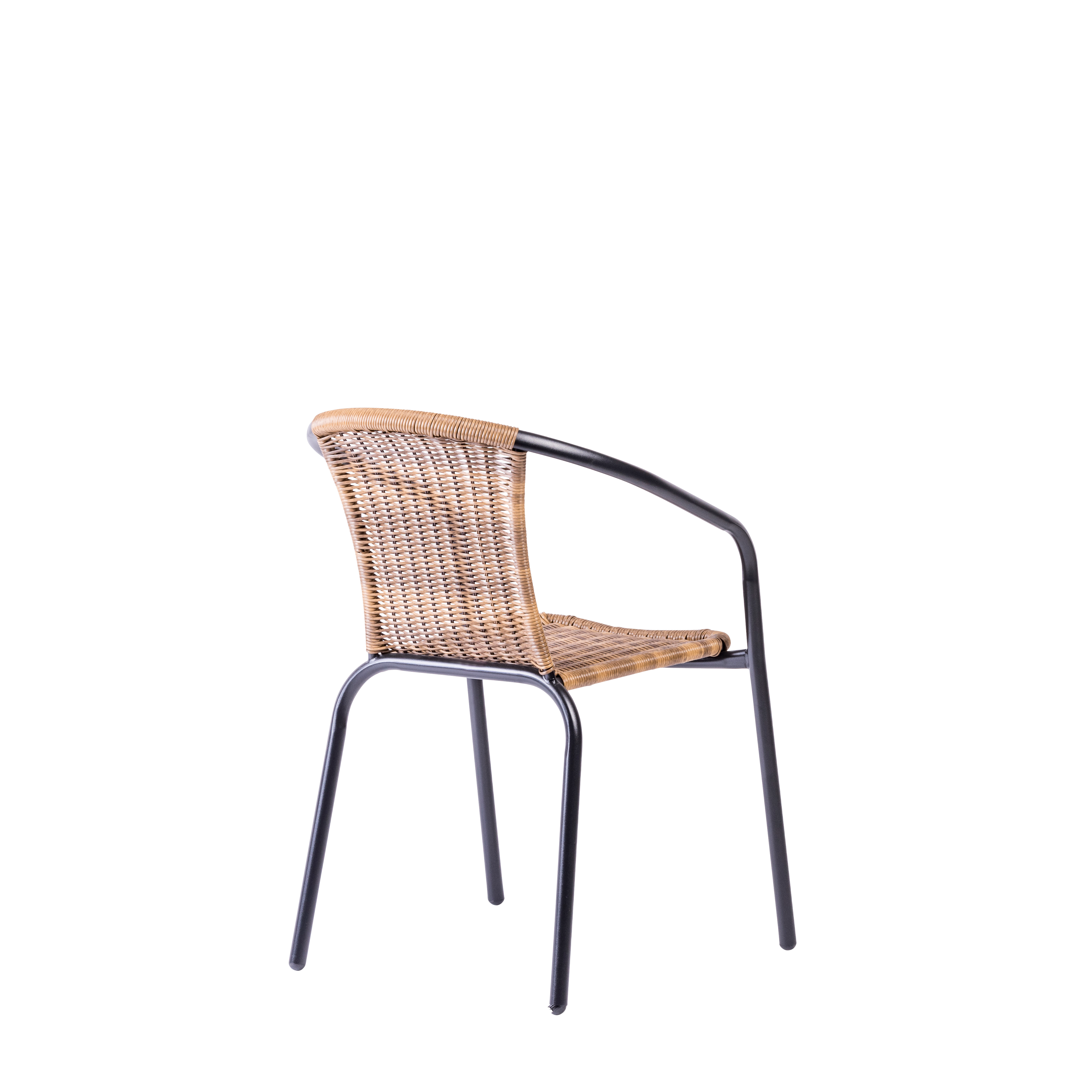 GERONA Stapelstoel zwart, naturelH 77 x B 58 x D 53 cm