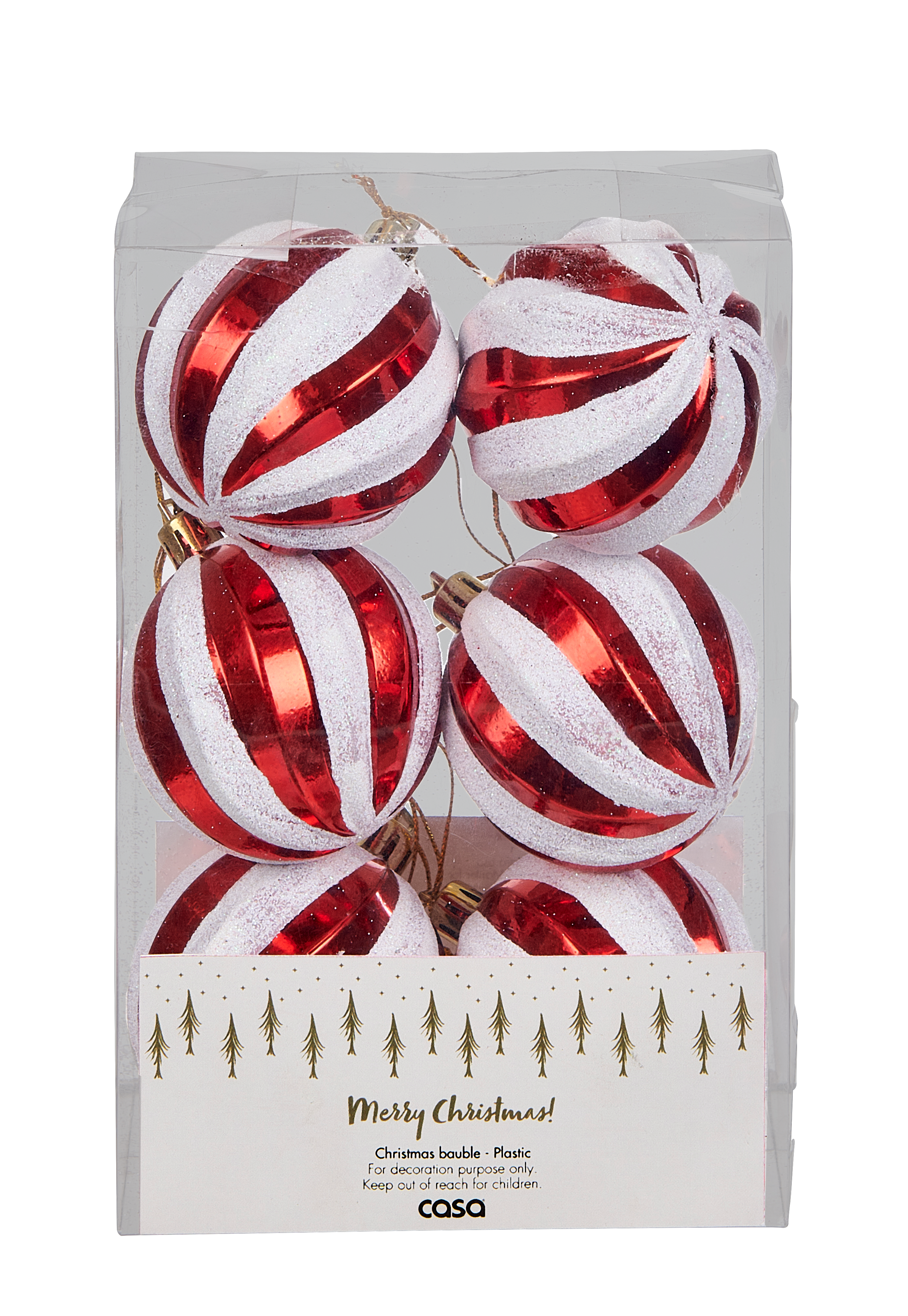 GRACY Kerstballen set van 6 multicolorØ 5,8 cm - CASA