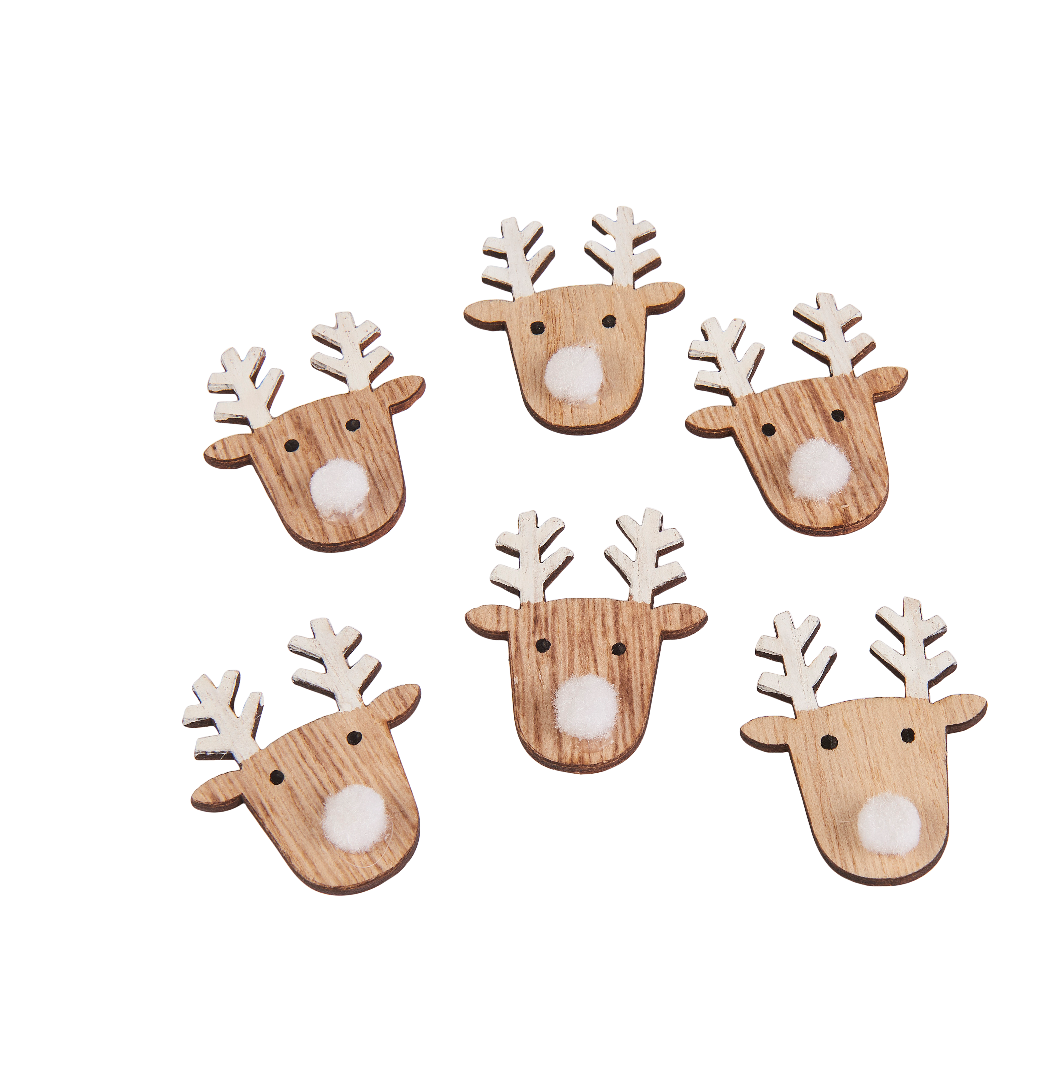 WHITEY Strooidecoratie set van 6 bruinH 4 x B 4 x D 1,5 cm