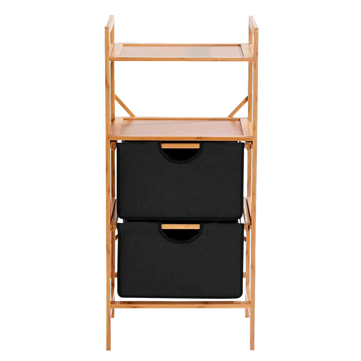 BAMBOO 2-ladekast zwart, naturelH 96 x B 44 x D 33 cm
