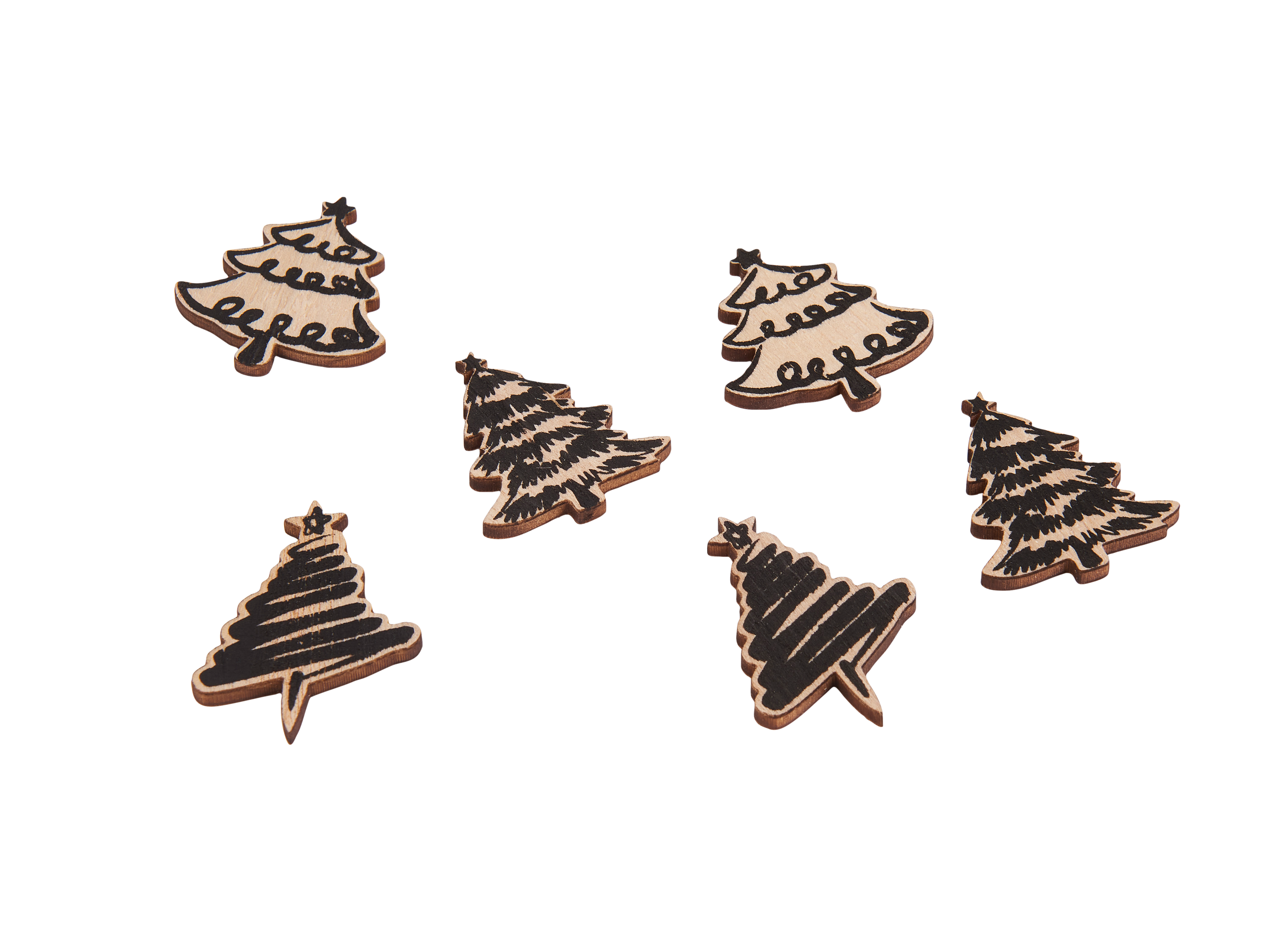 CARTY Strooidecoratie set van 6 naturelH 15 x B 7,5 x D 7,5 cm
