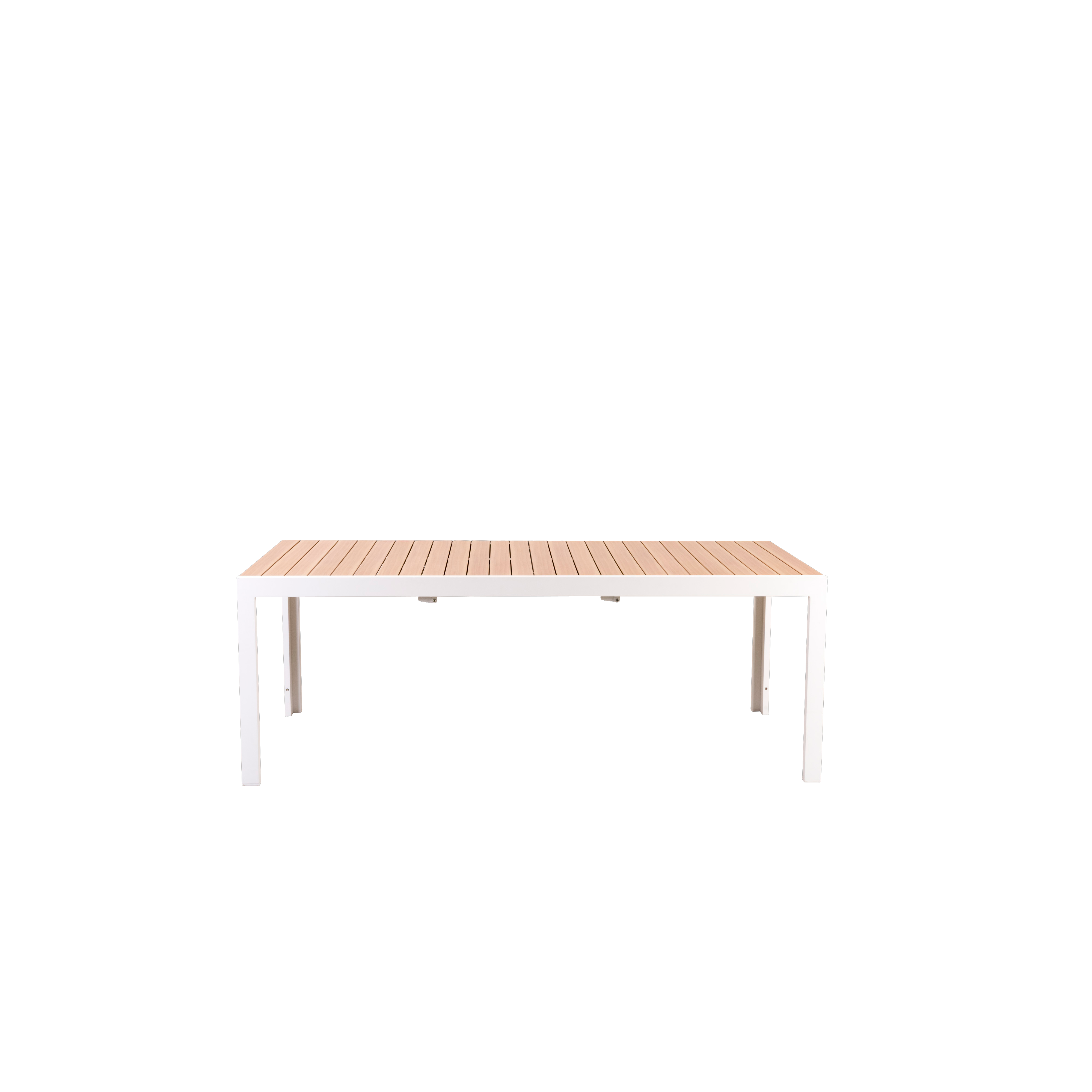 ETHAN Tafel uittrekbaar wit, naturelH 76 x B 205 x D 95 cm