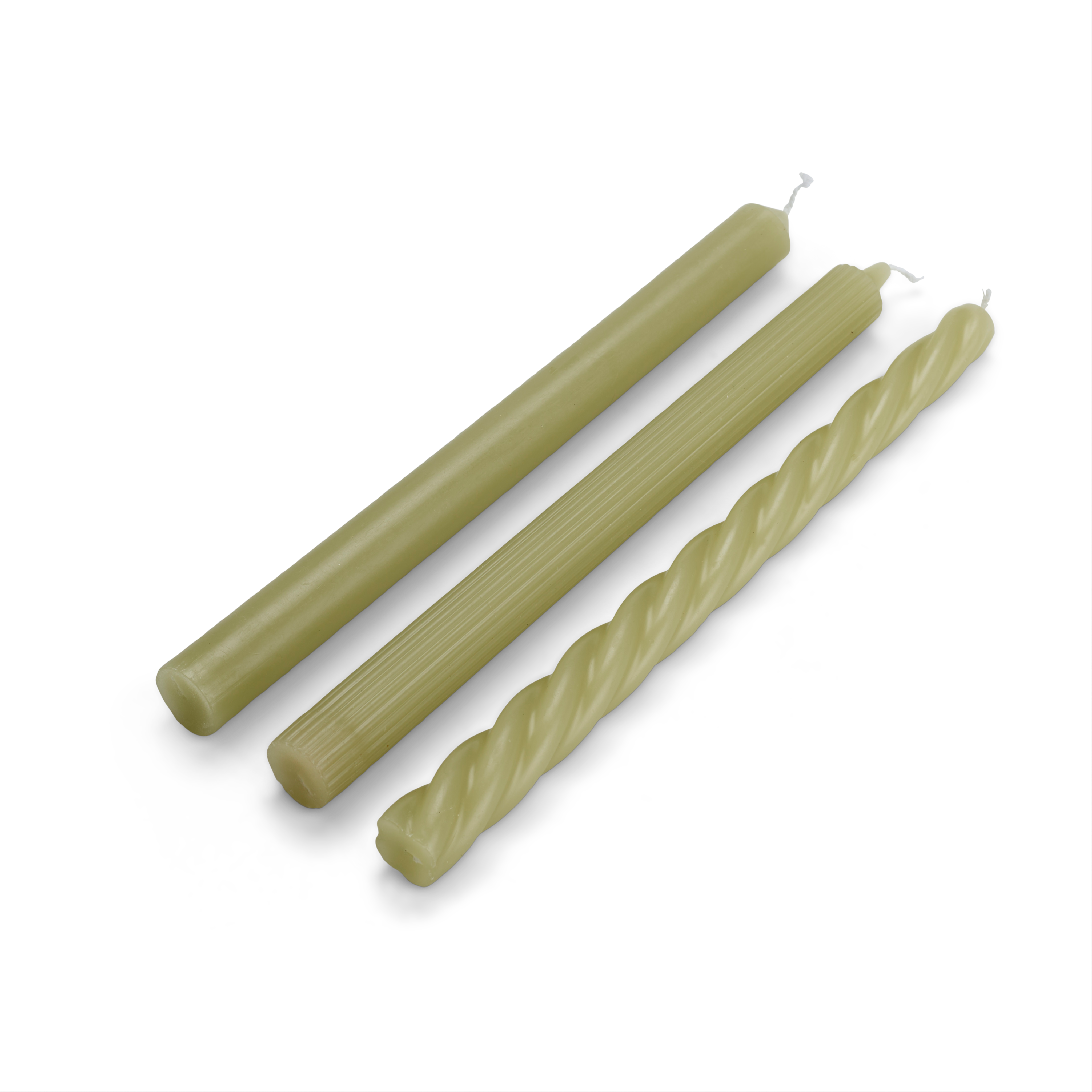 TRIO Kaars S/3 groenH 25 cm - Ø 2,2 cm