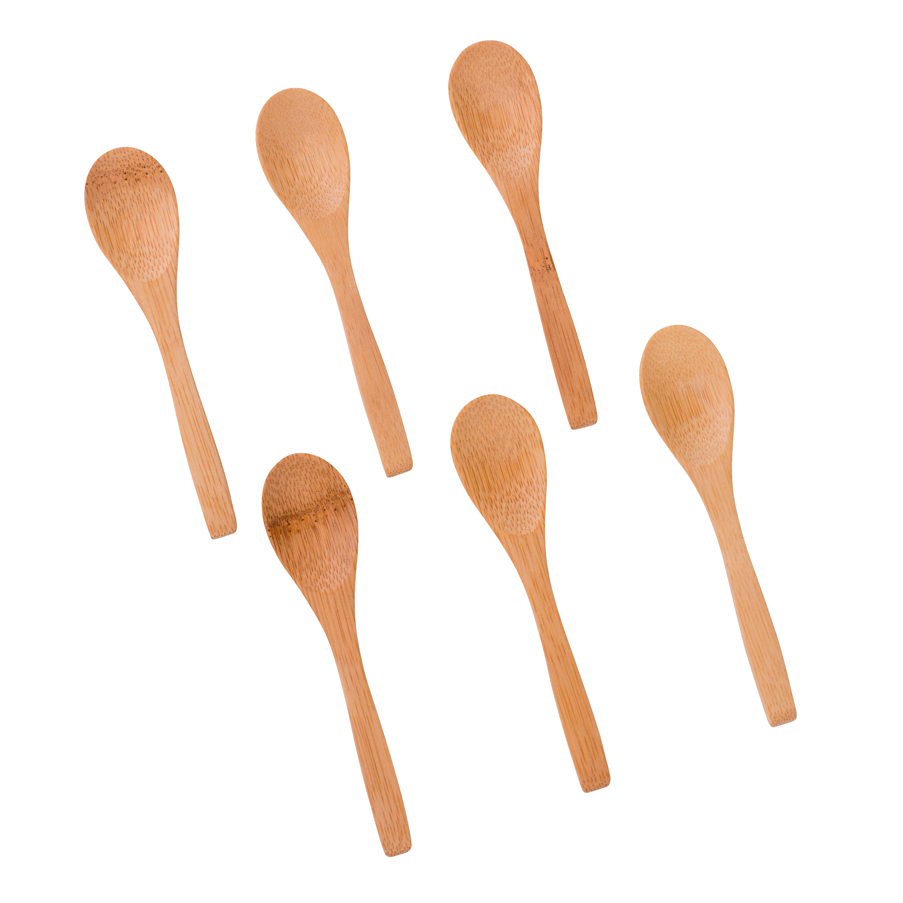 BAMBOO Lepeltjes set van 6 naturelL 12 cm