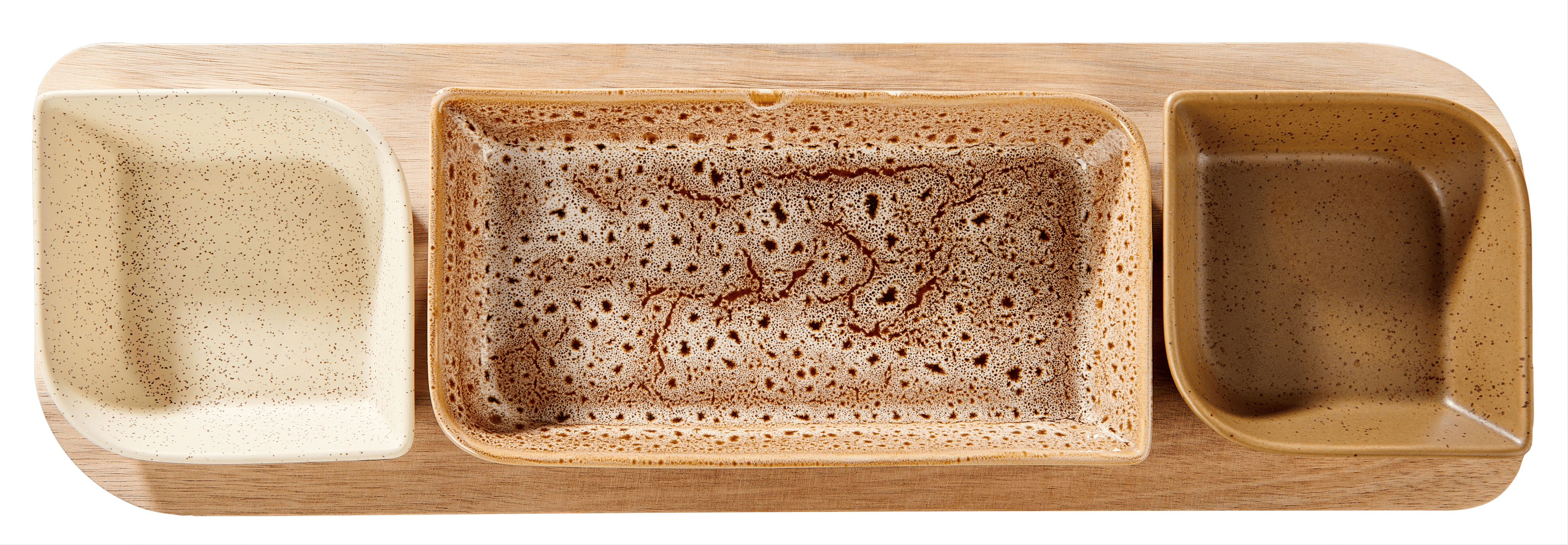 MAKSU Tapasset rechthoekig 4-delig bruin, naturel, olijfgroen, zandH 4,5 x B 50 x D 16 cm
