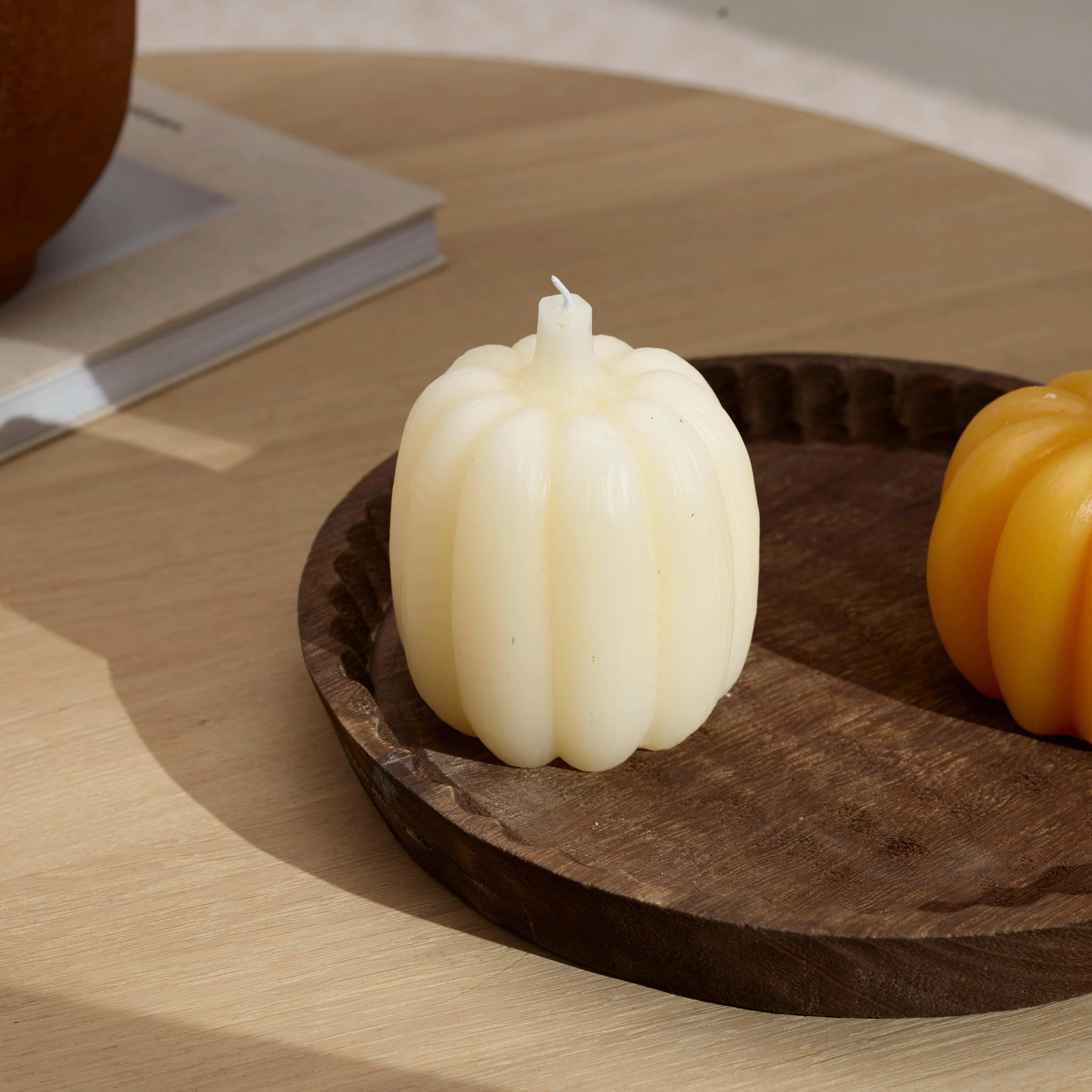 PUMPKIN Kaars ivoorH 12,5 cm - Ø 10 cm - CASA