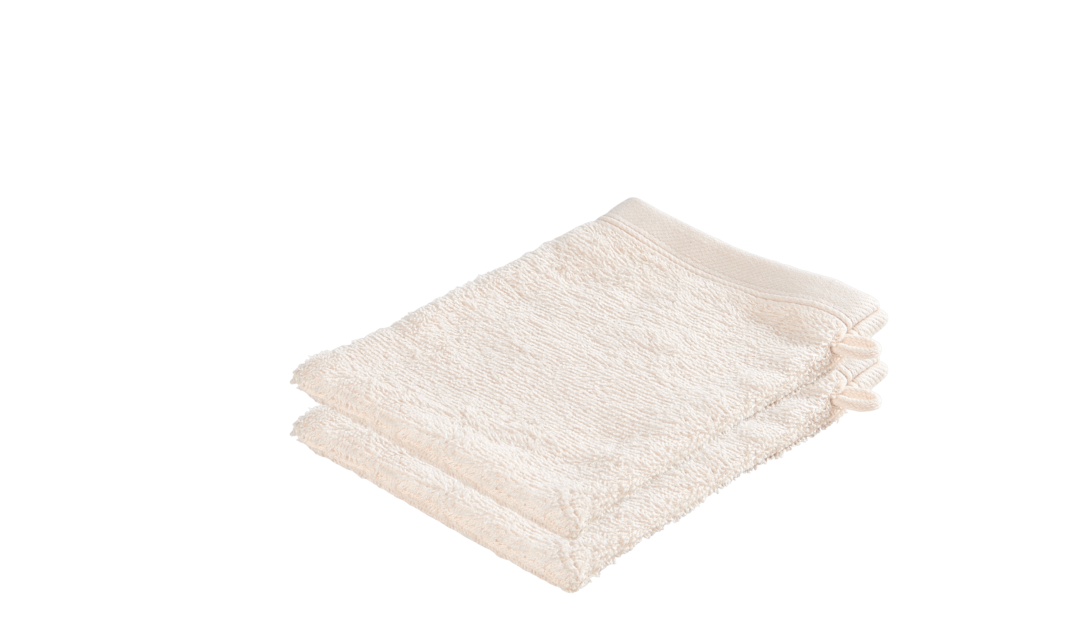 RECYCLE Washandjes set van 2 crèmeB 16 x L 21 cm