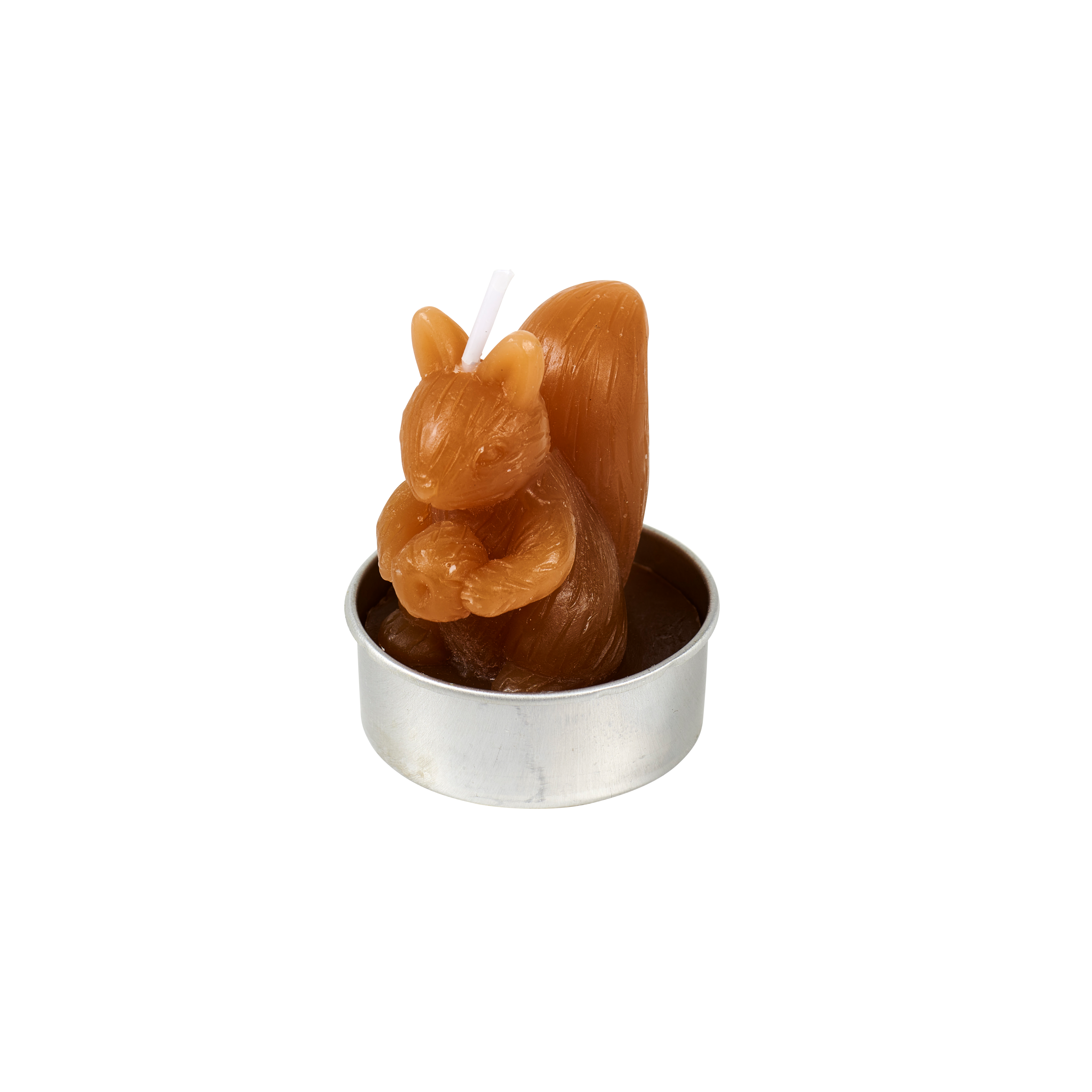 SQUIRREL Theelichten set van 6 bruinH 5 cm - Ø 3,5 cm