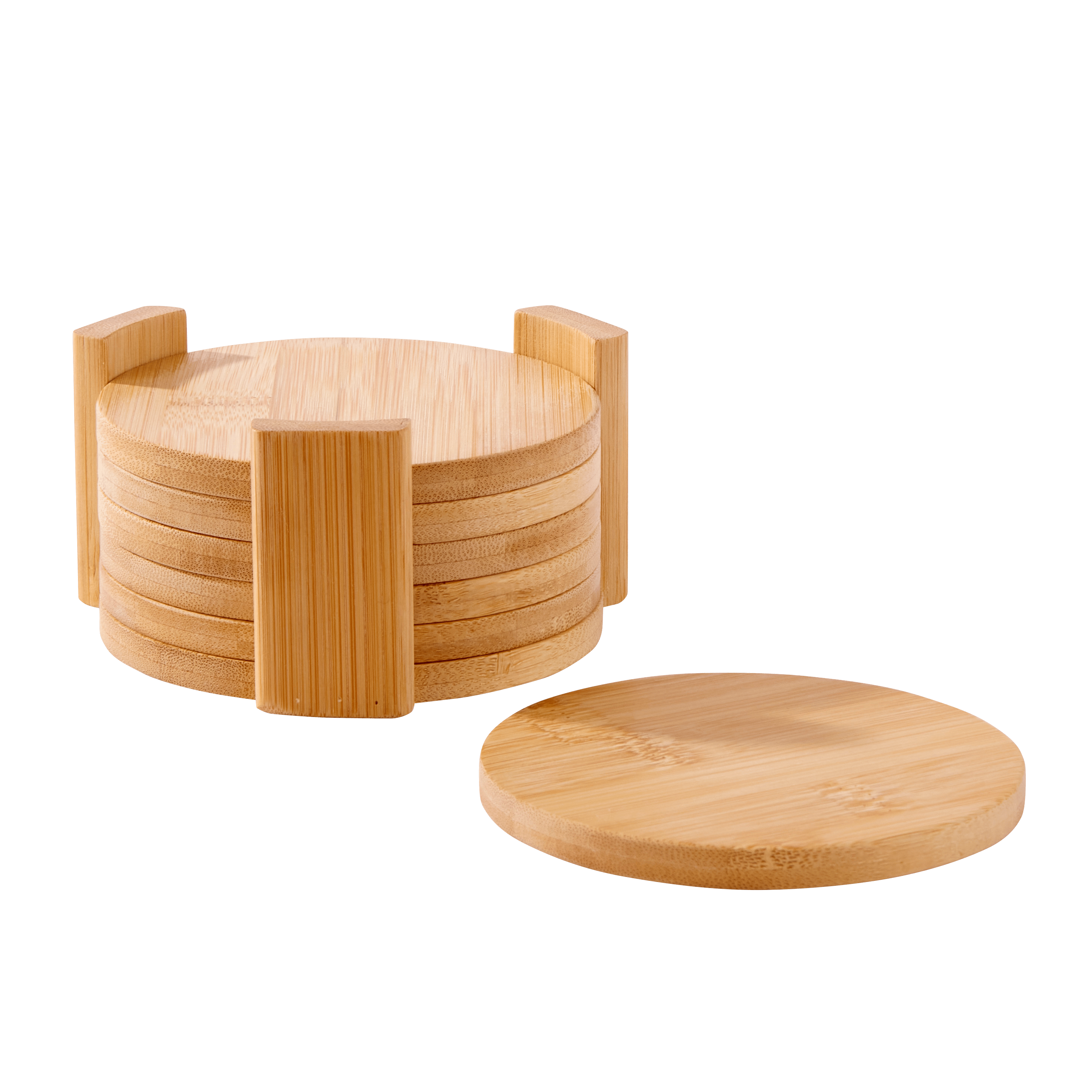 PANDA Glasonderzetters set van 6 naturelØ 10 cm