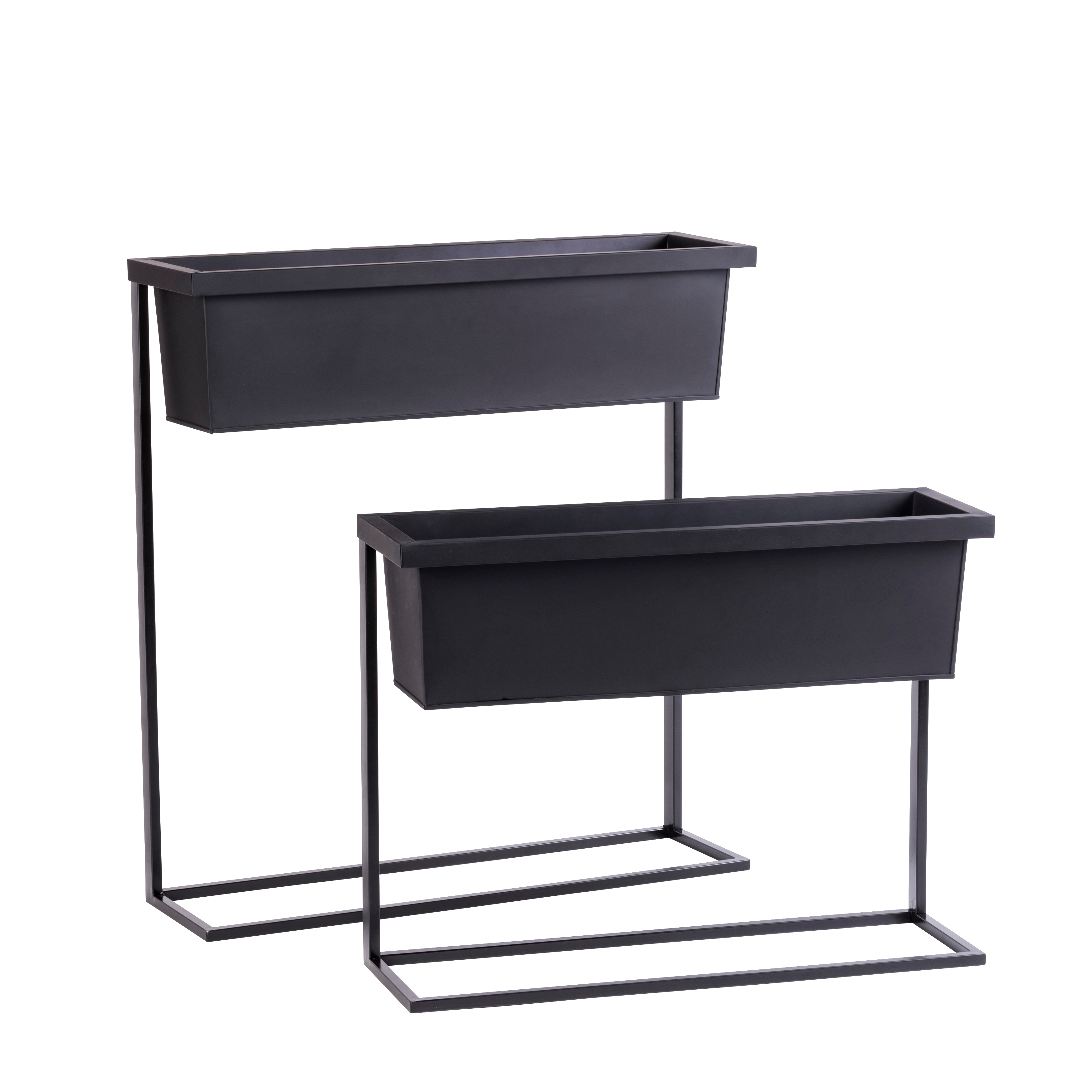 BALCO Plantenbak zwartH 75 x B 20 x L 70 cm