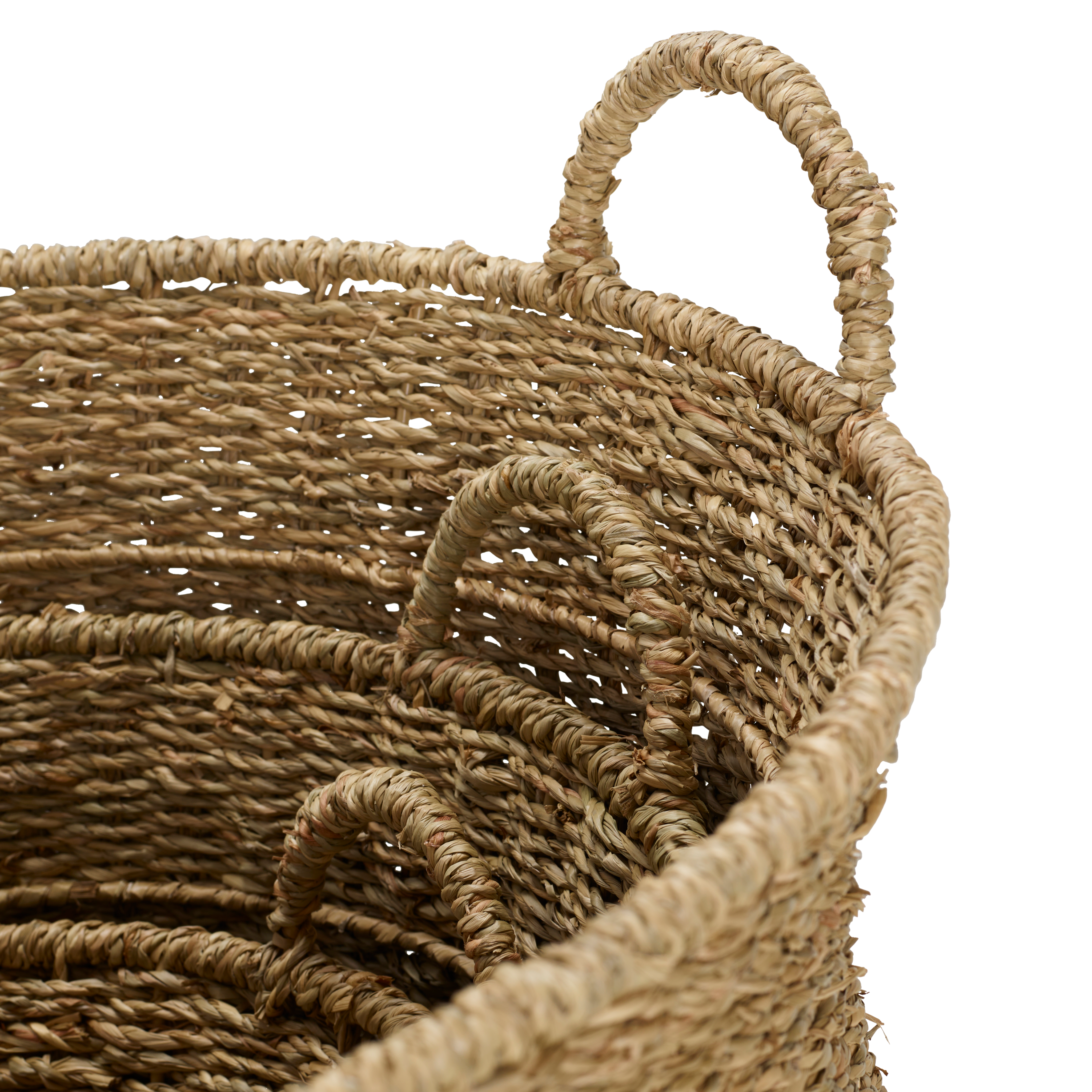 AKITA Mand S met handvaten naturelH 34 cm - Ø 32 cm - CASA