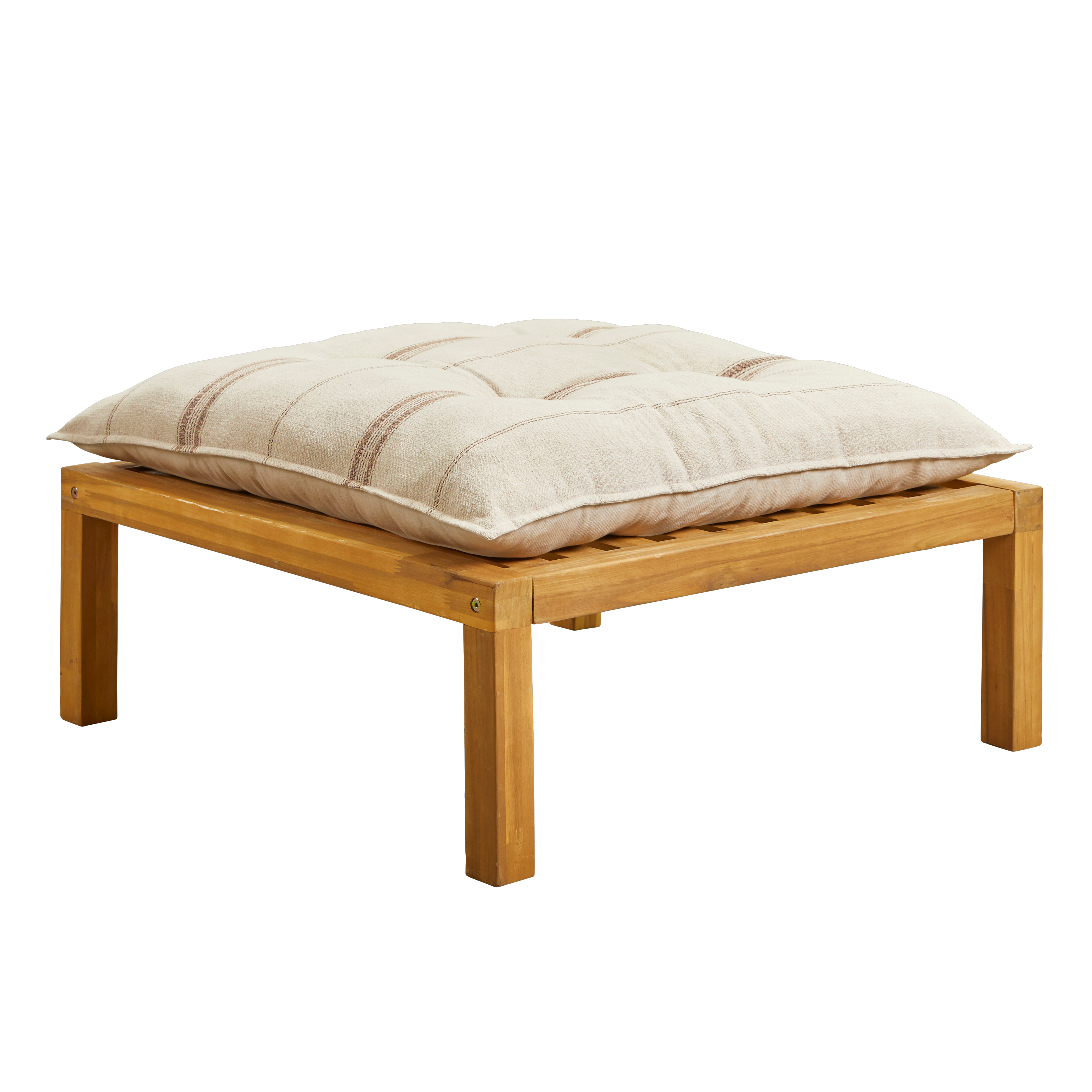 PAULETTE Lounge tafel/poef naturelH 30 x B 80 x D 80 cm