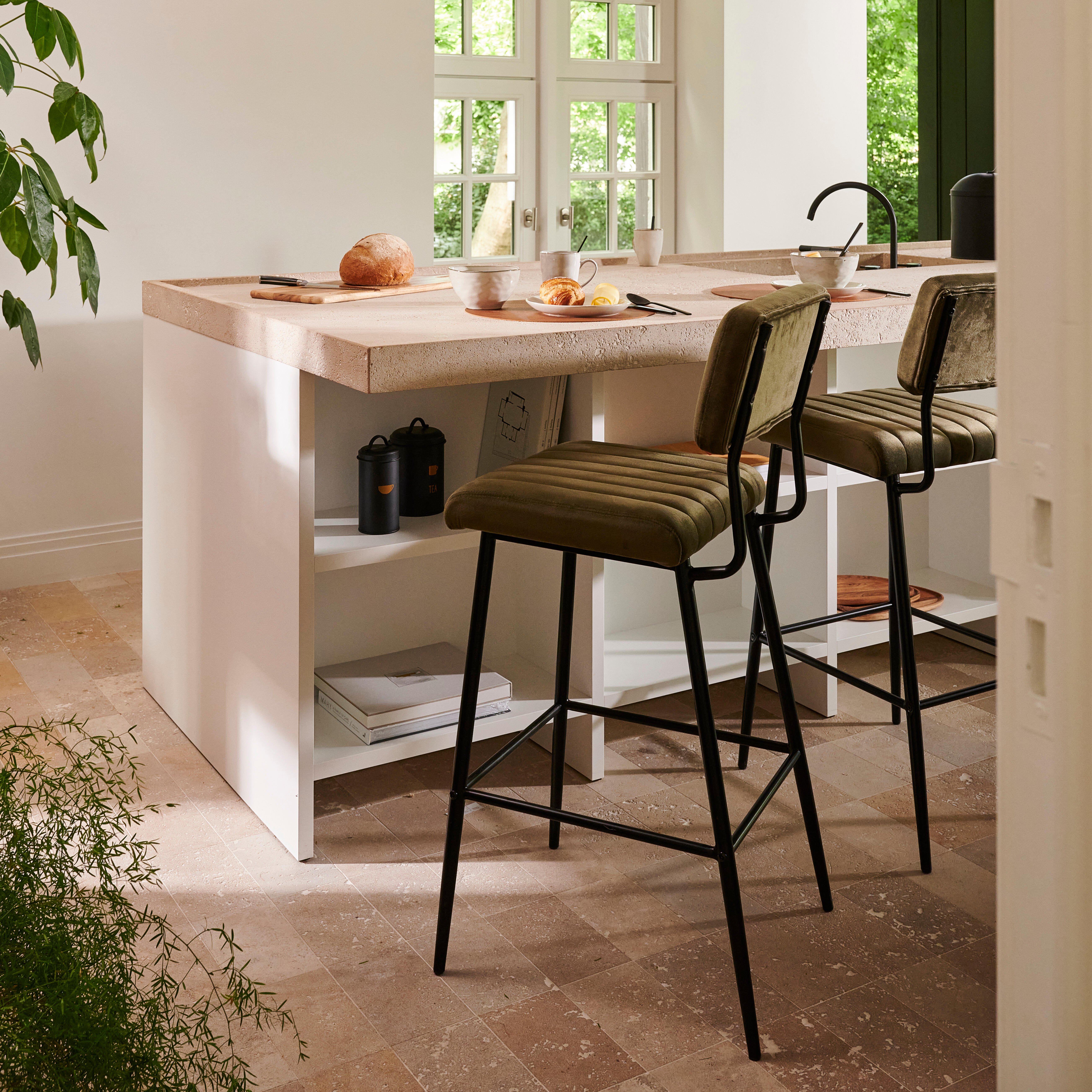 ROXY Barstoel Set zitdiepte: 44cmSet van 4 eetkamerstoelen