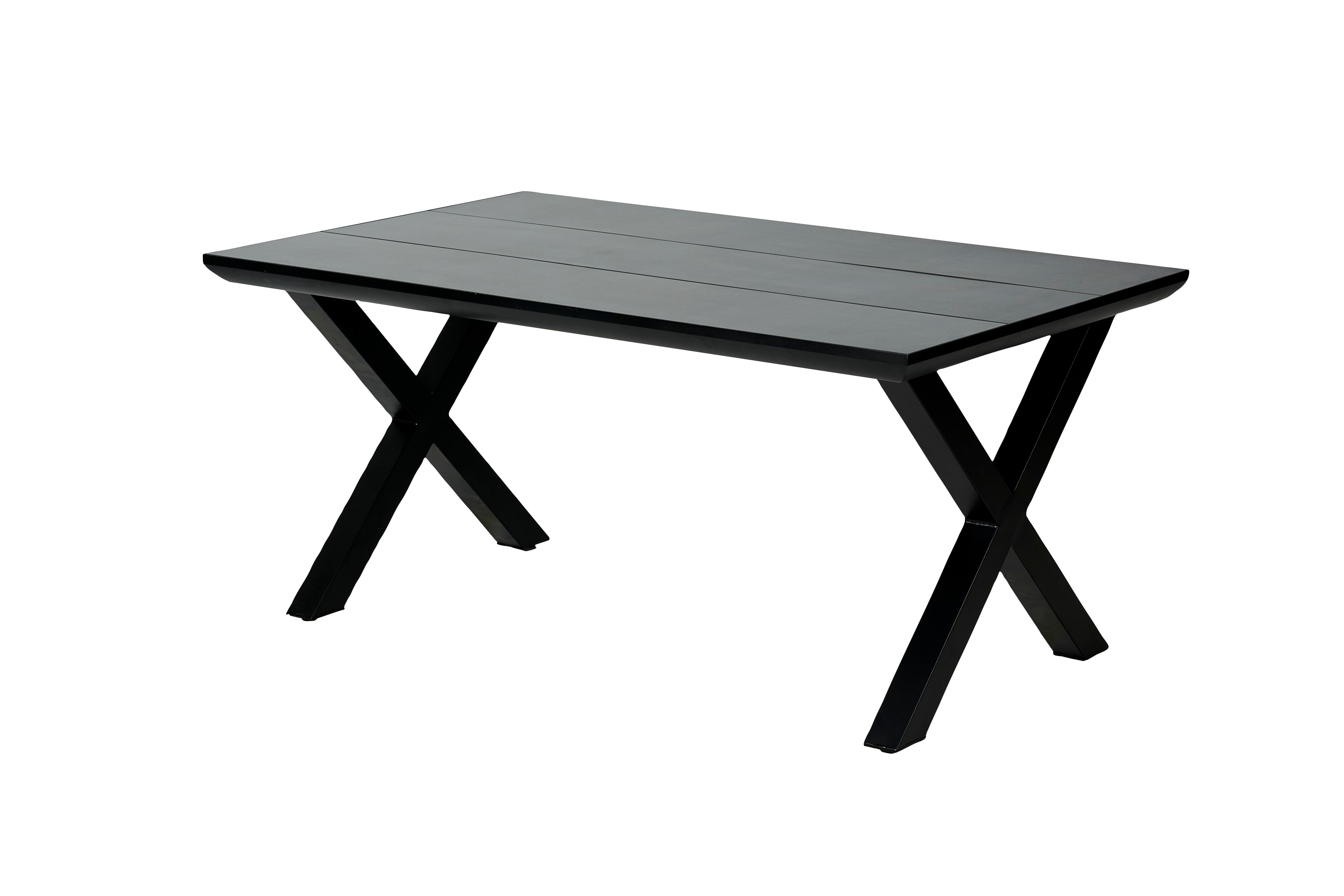 FORMAX Tuintafel met X-poten zwartH 5,8 x B 101 x L 160 cm