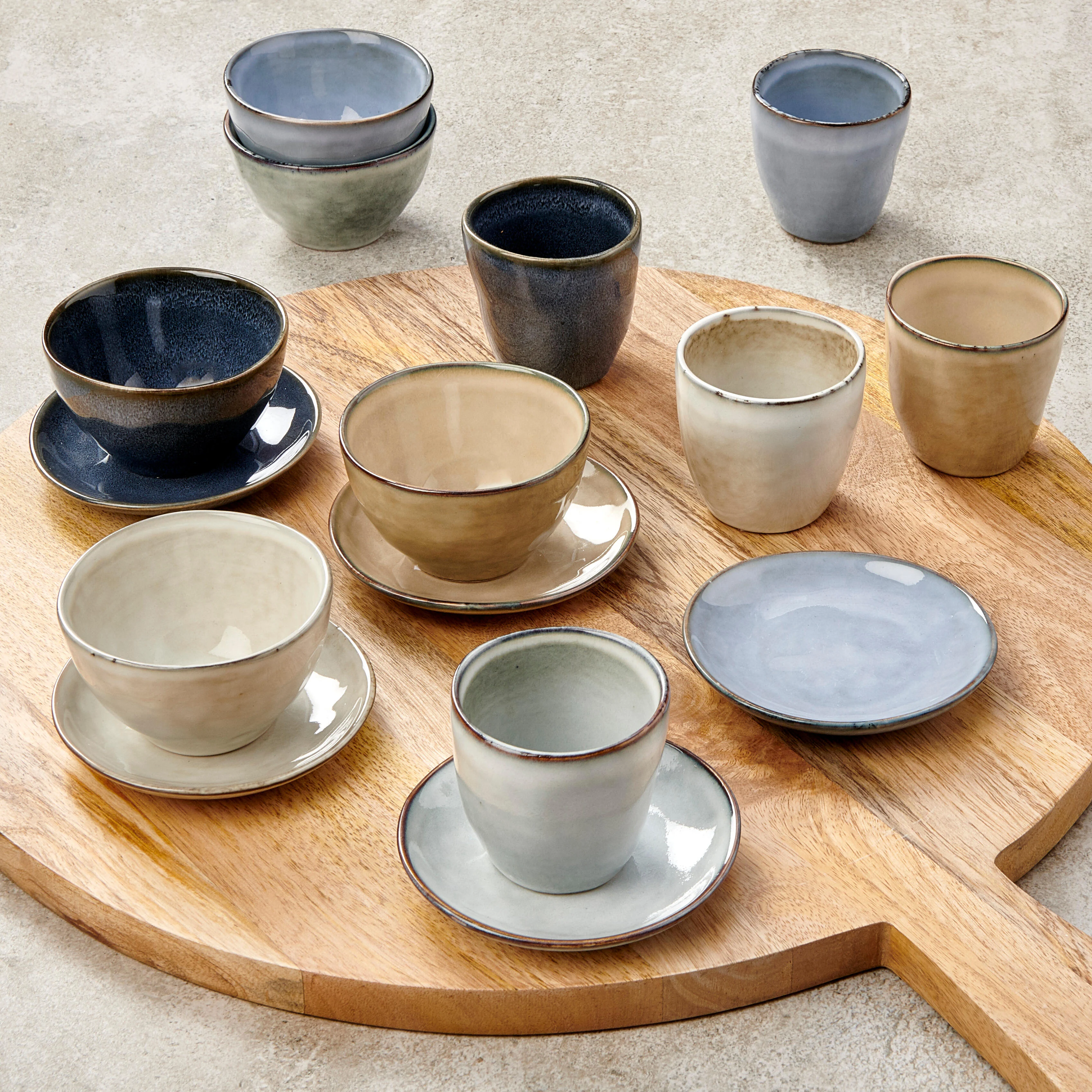 EARTH MARL Bord crème - set van 4 Ø 10 cm