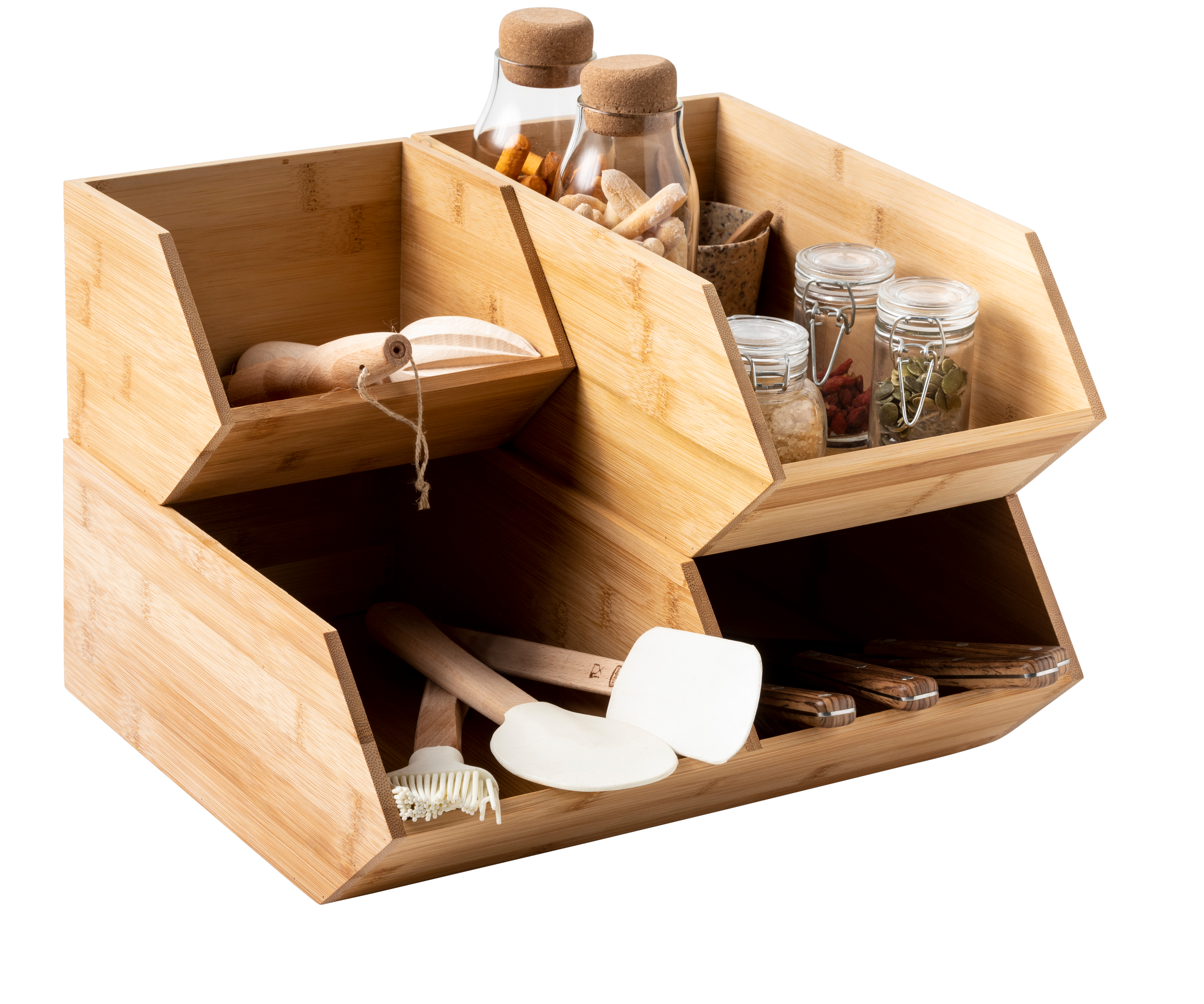BAMBOO Organiser stapelbaar naturelH 13 x B 17 x D 31 cm