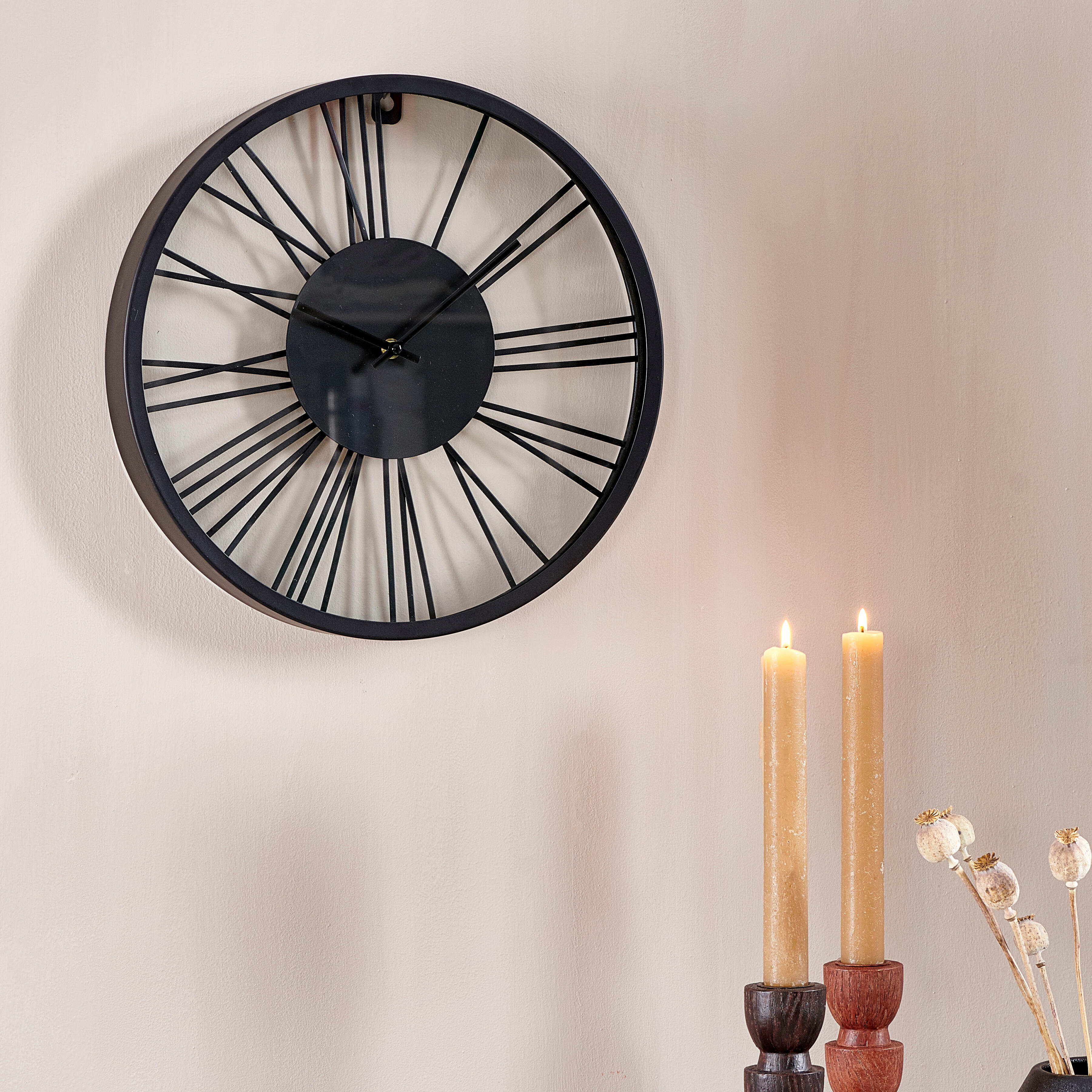 WHEEL Wandklok zwartØ 38 cm