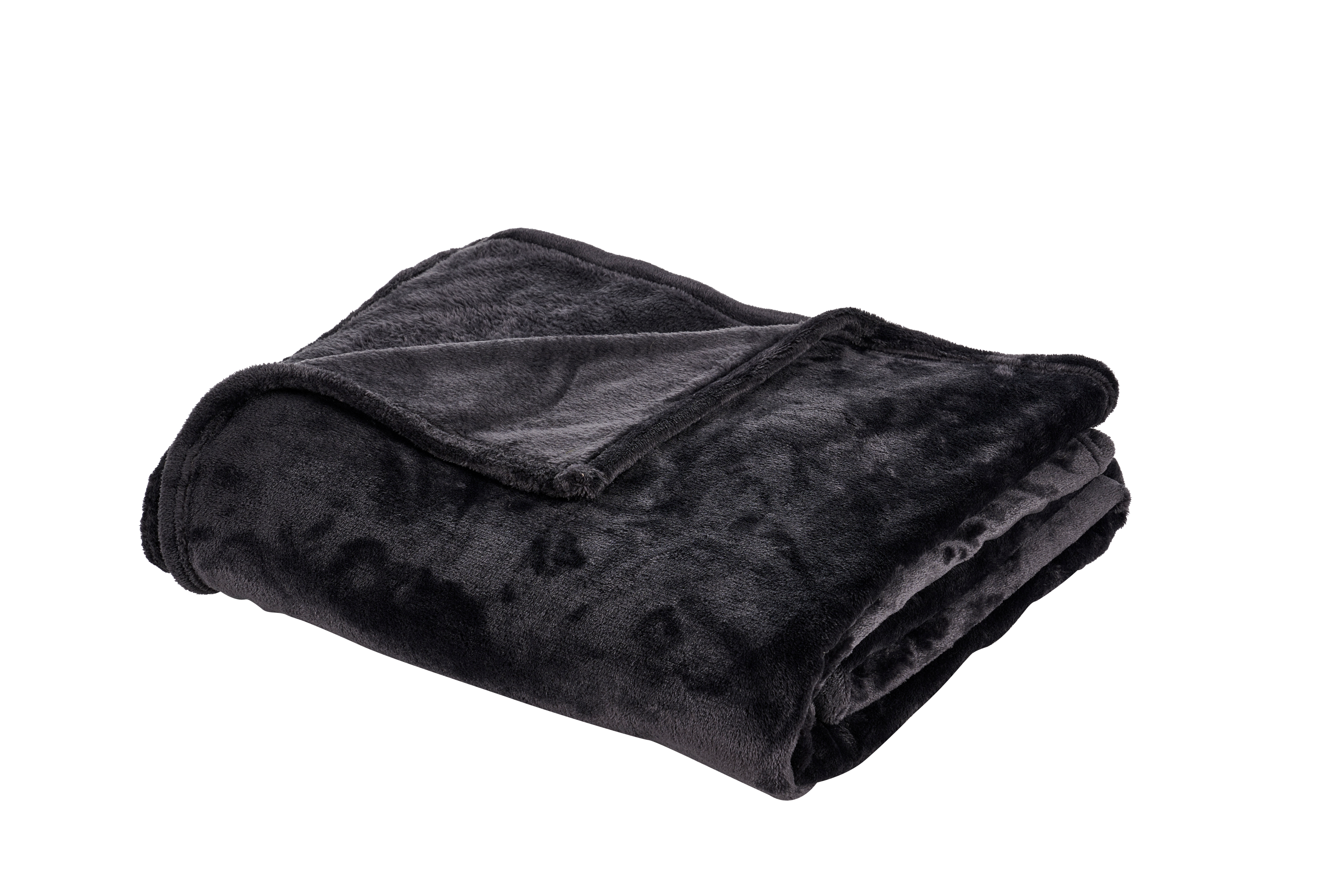 FLANELLA Plaid donkergrijsB 200 x L 240 cm