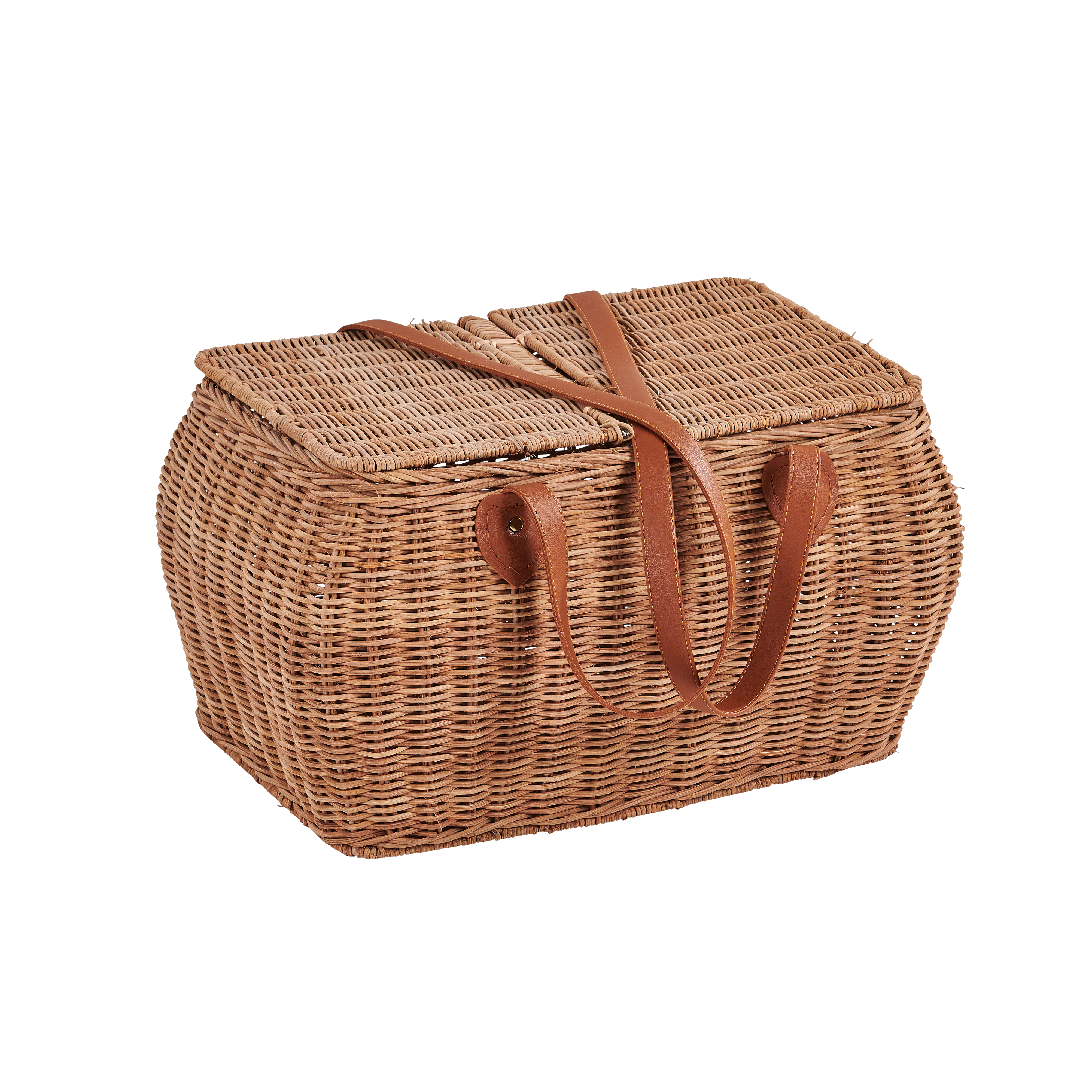 NOSTALGIE Picknickmand naturelH 25 x B 46 x D 33 cm - CASA