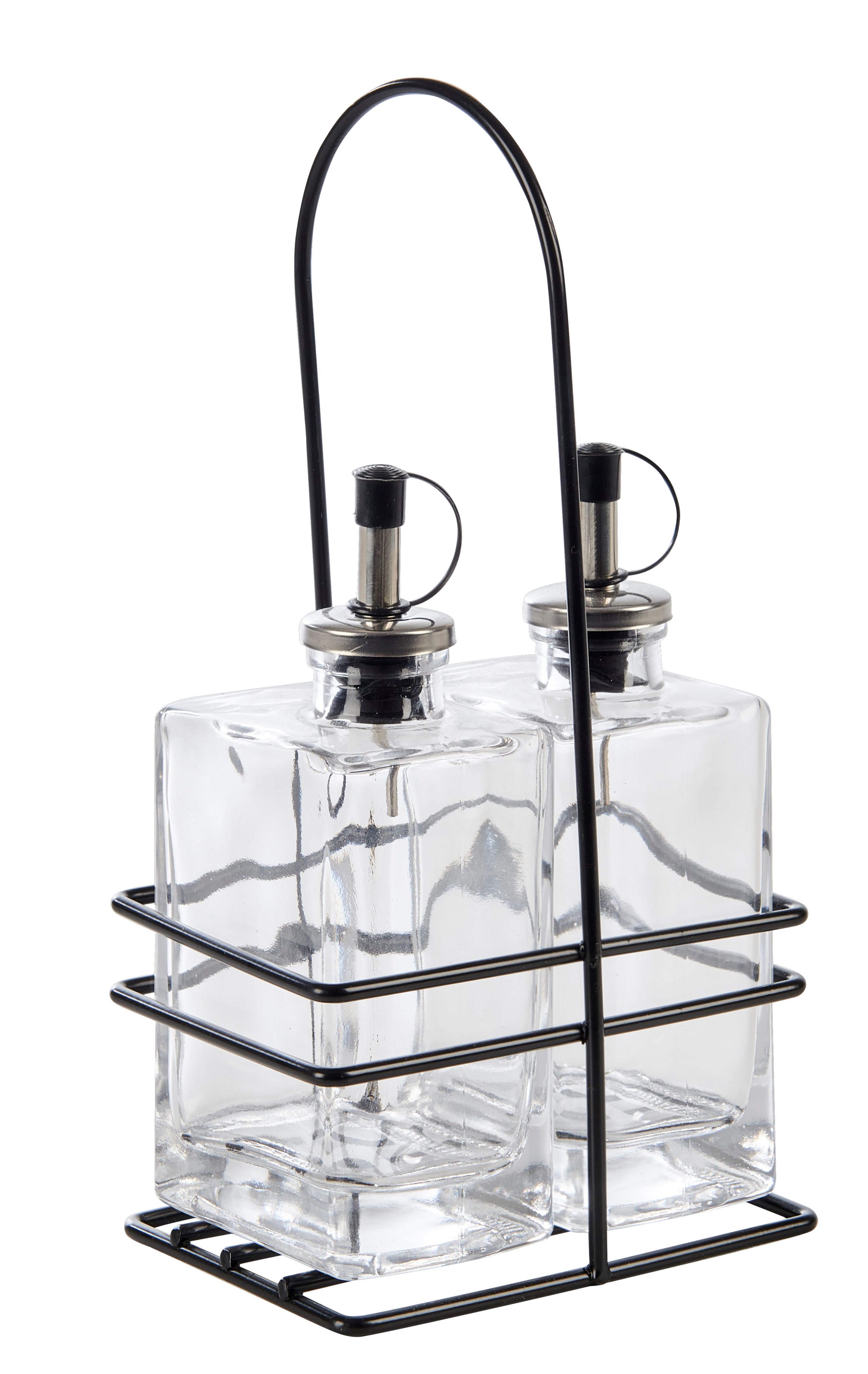 BISTRO Olie- en azijnflesje 300 ml zwart, transparantH 18,5 x B 13 x D 8,5 cm