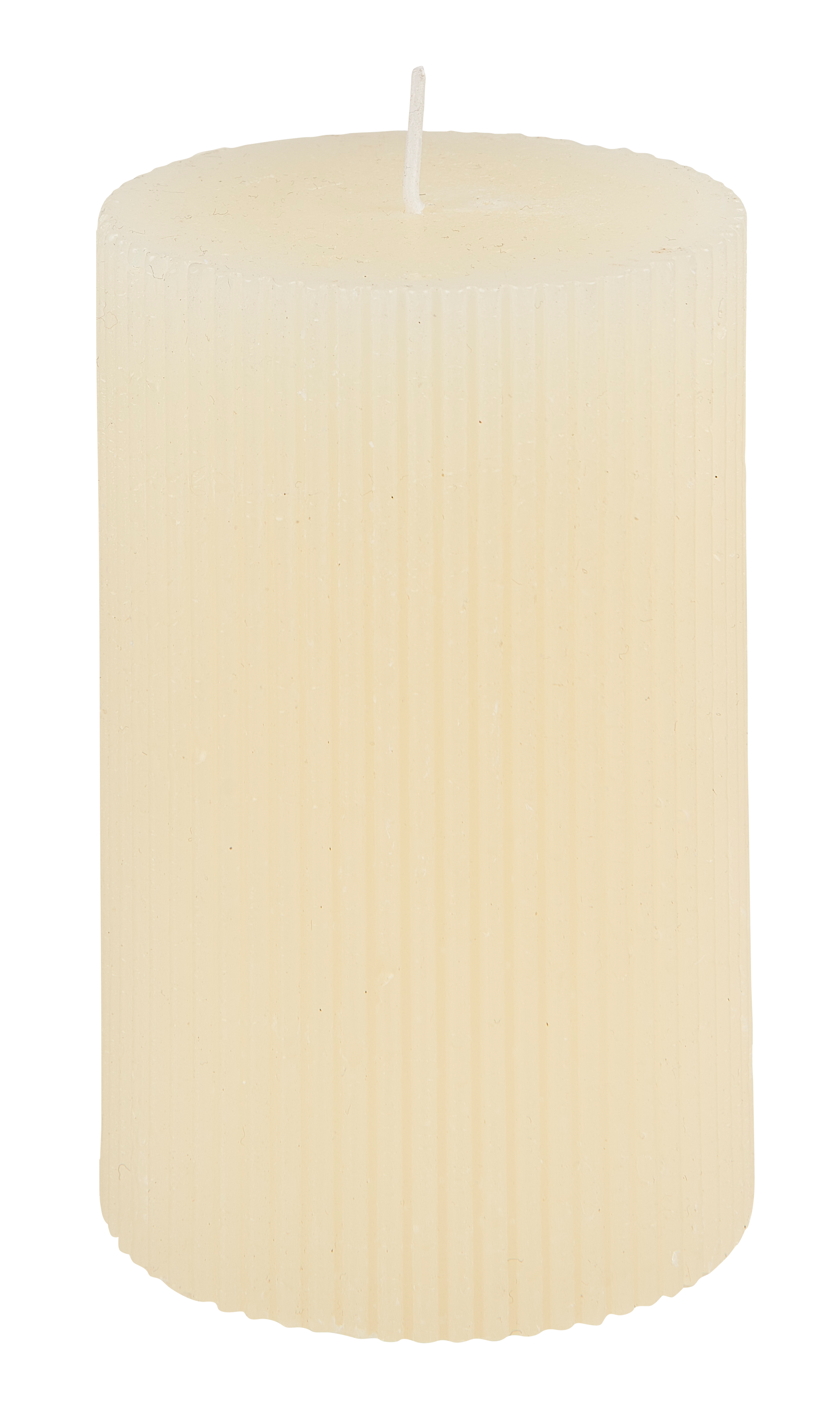 RUSTIC Rib kaars ivoorH 12 cm - Ø 8 cm